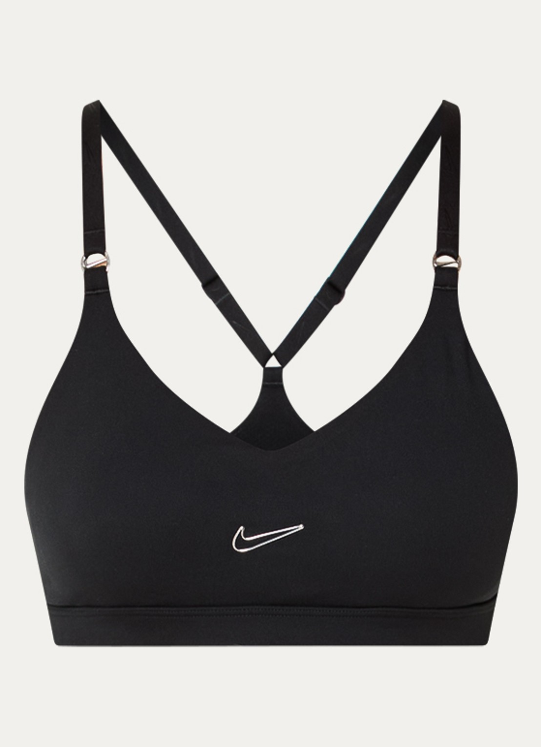 Nike Indy sport bh met light support en dri-FIT - voorkant 2 zwart