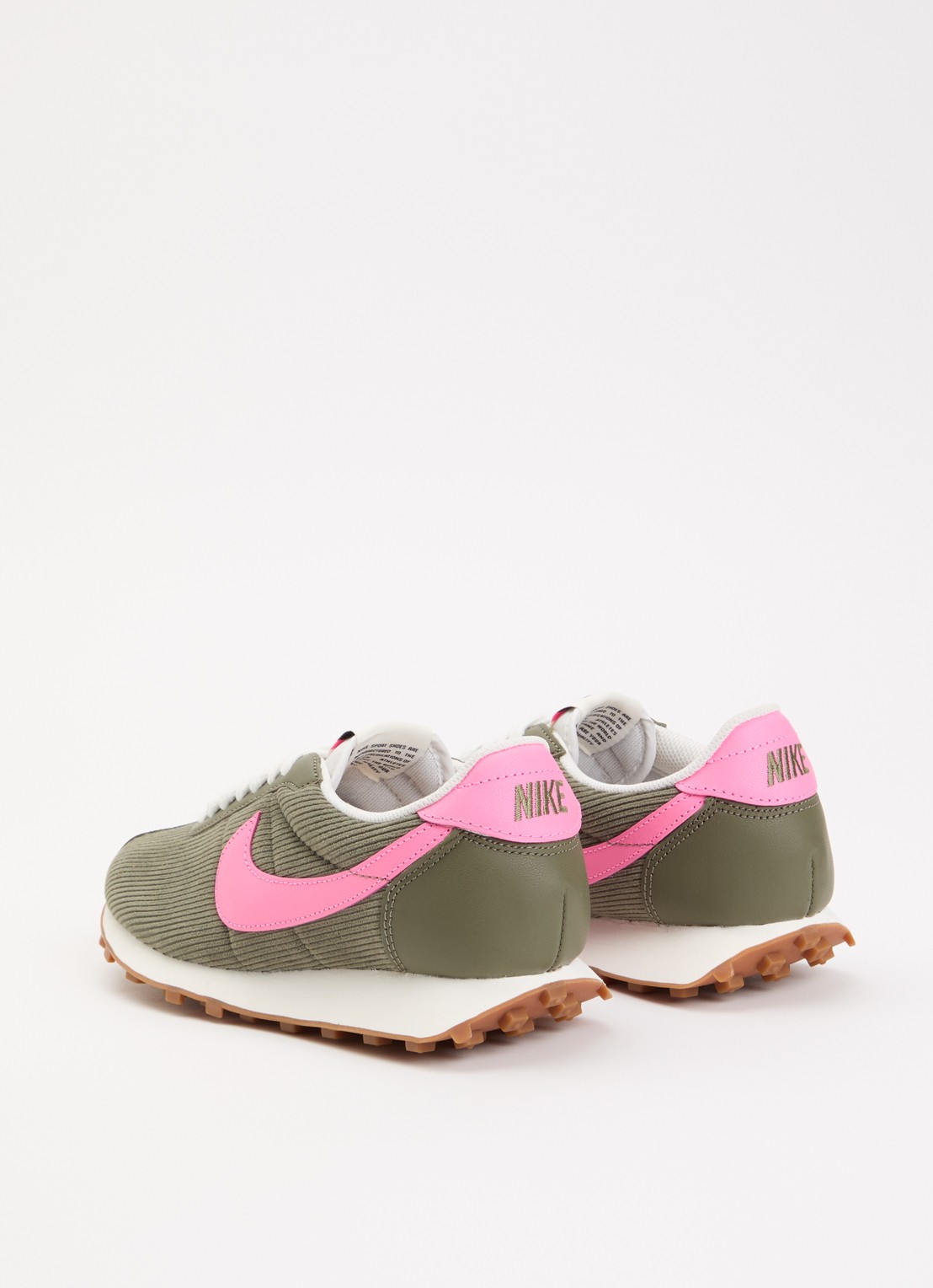 Nike LD-1000 sneaker met corduroy details - achterkant olijfgroen