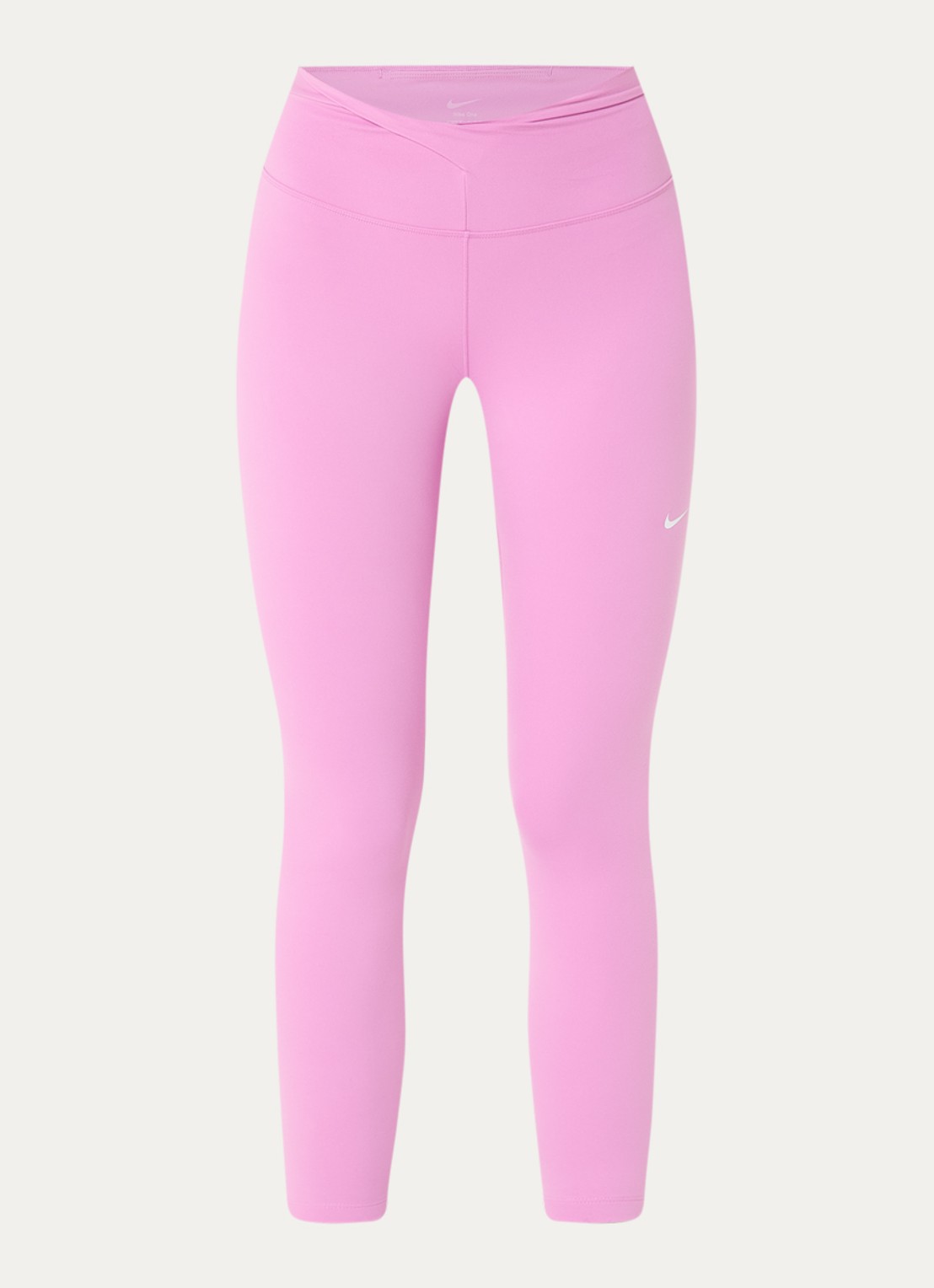 Nike One high waist skinny fit trainingslegging met logo - voorkant roze