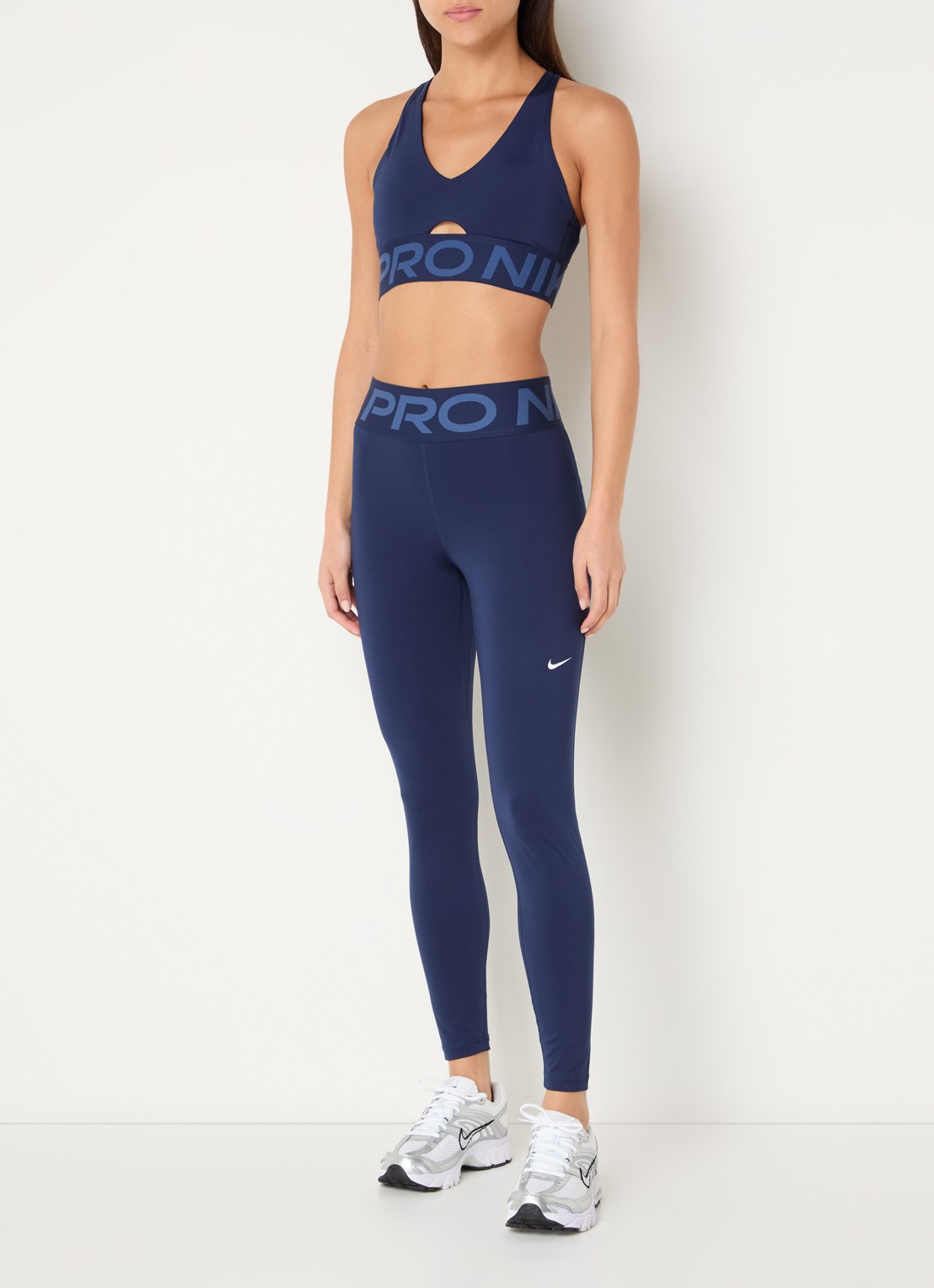 Nike Sculpt high waist skinny fit trainingslegging - voorkant 2 donkerblauw