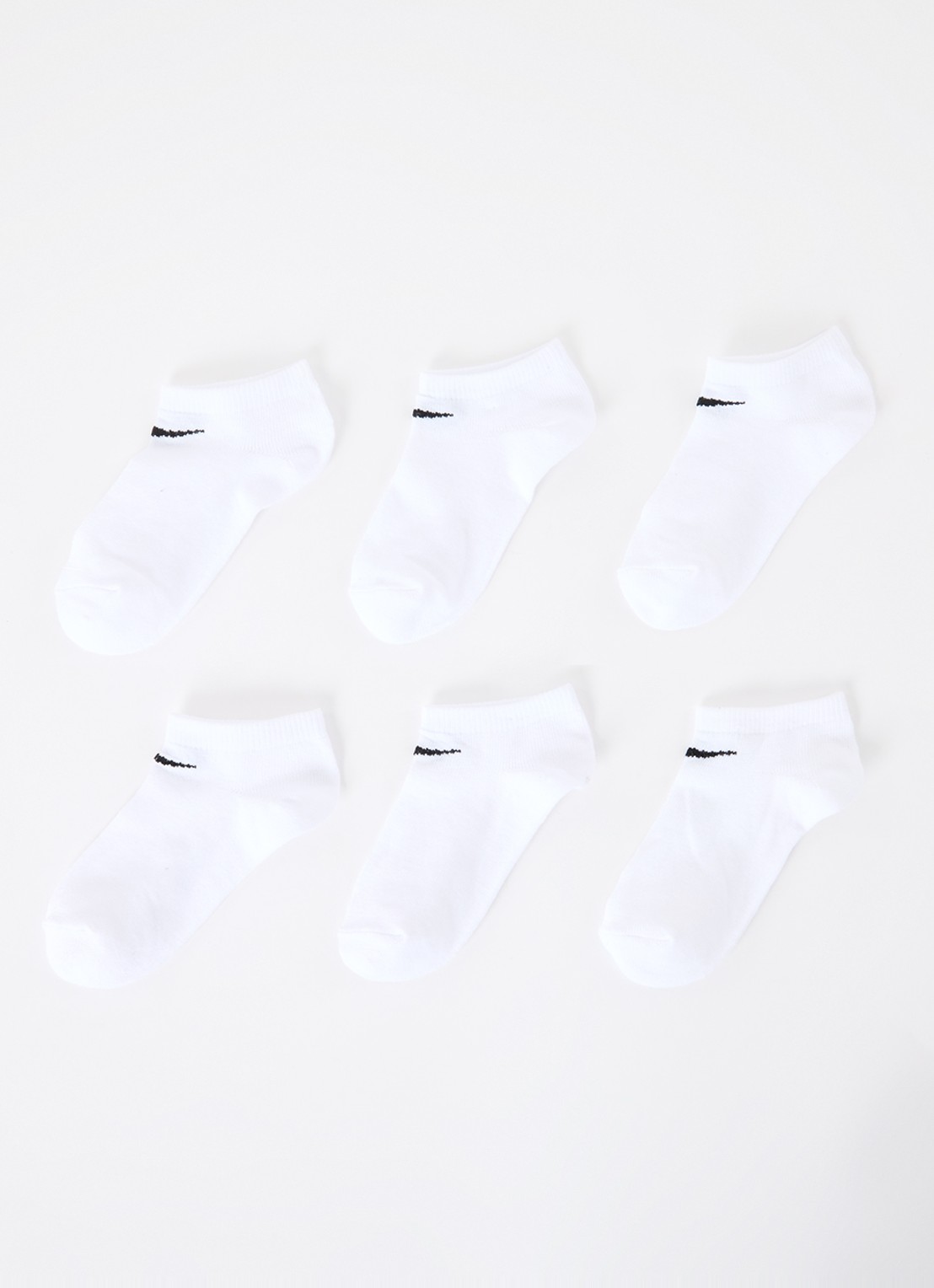Nike Sneakersokken met logo in 6-pack - voorkant wit