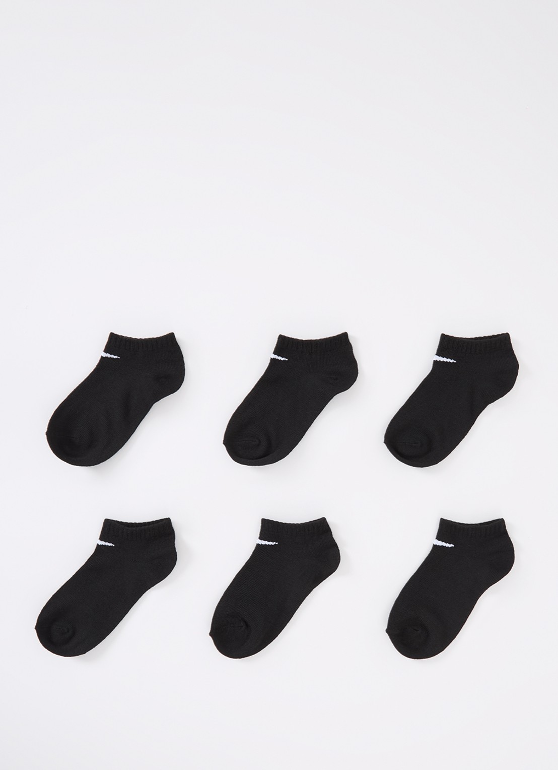 Nike Sneakersokken met logo in 6-pack - voorkant zwart