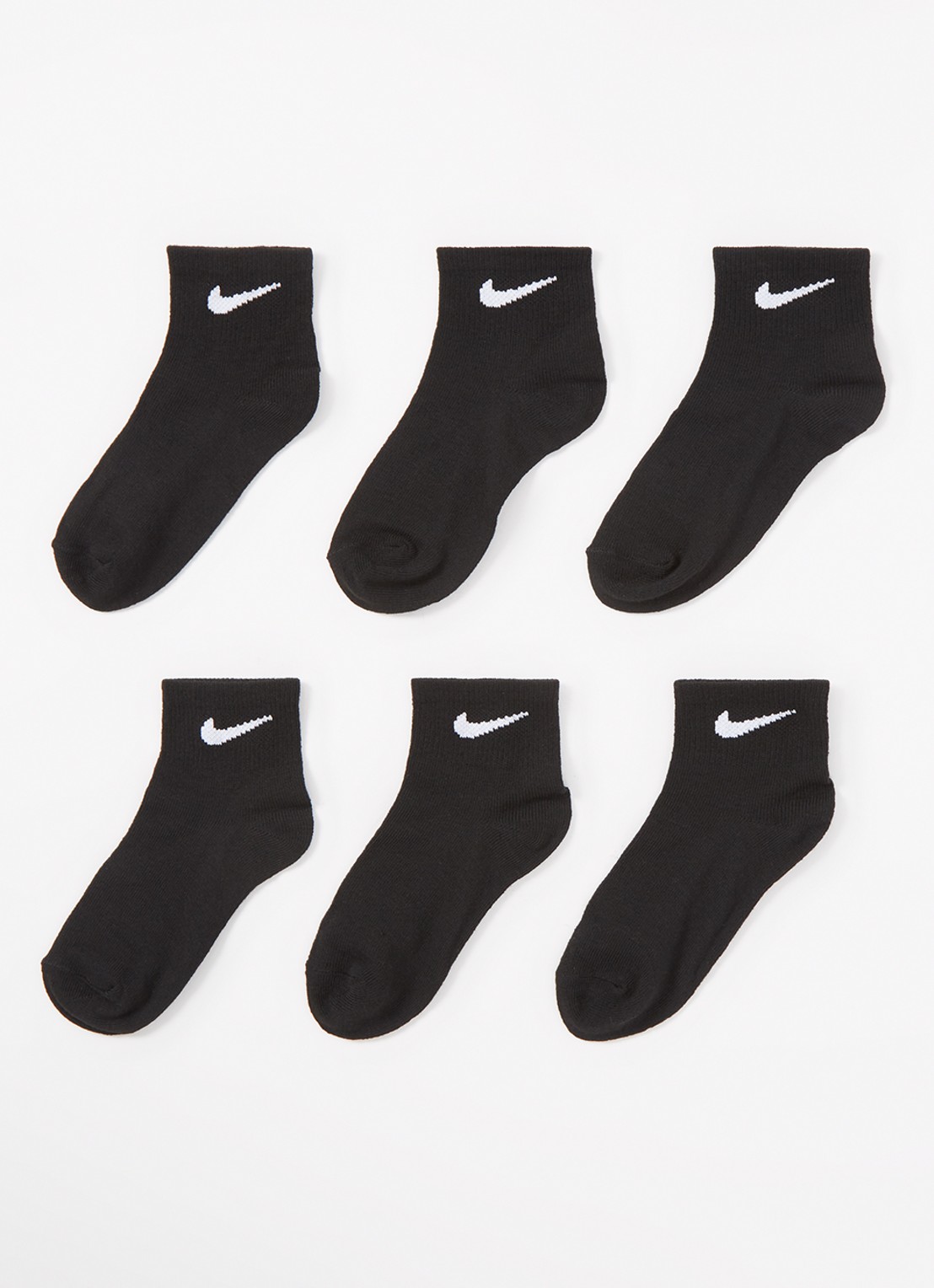 Nike Sneakersokken met logo in 6-pack - voorkant zwart