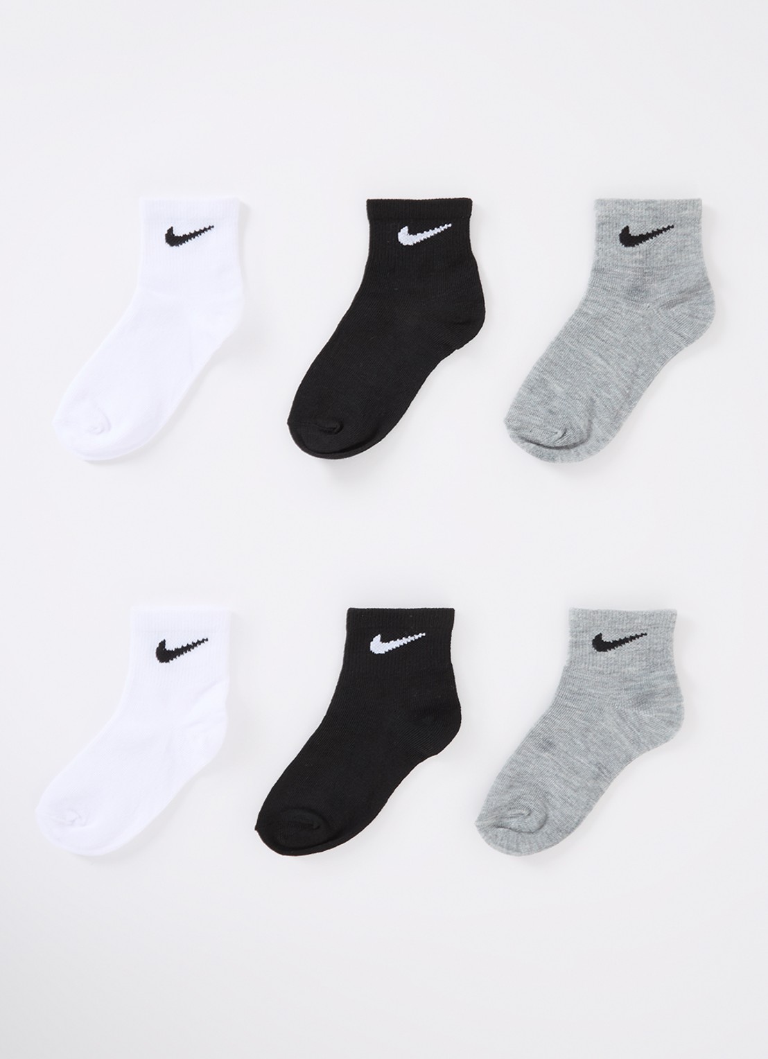 Nike Sneakersokken met logo in 6-pack - voorkant grijs