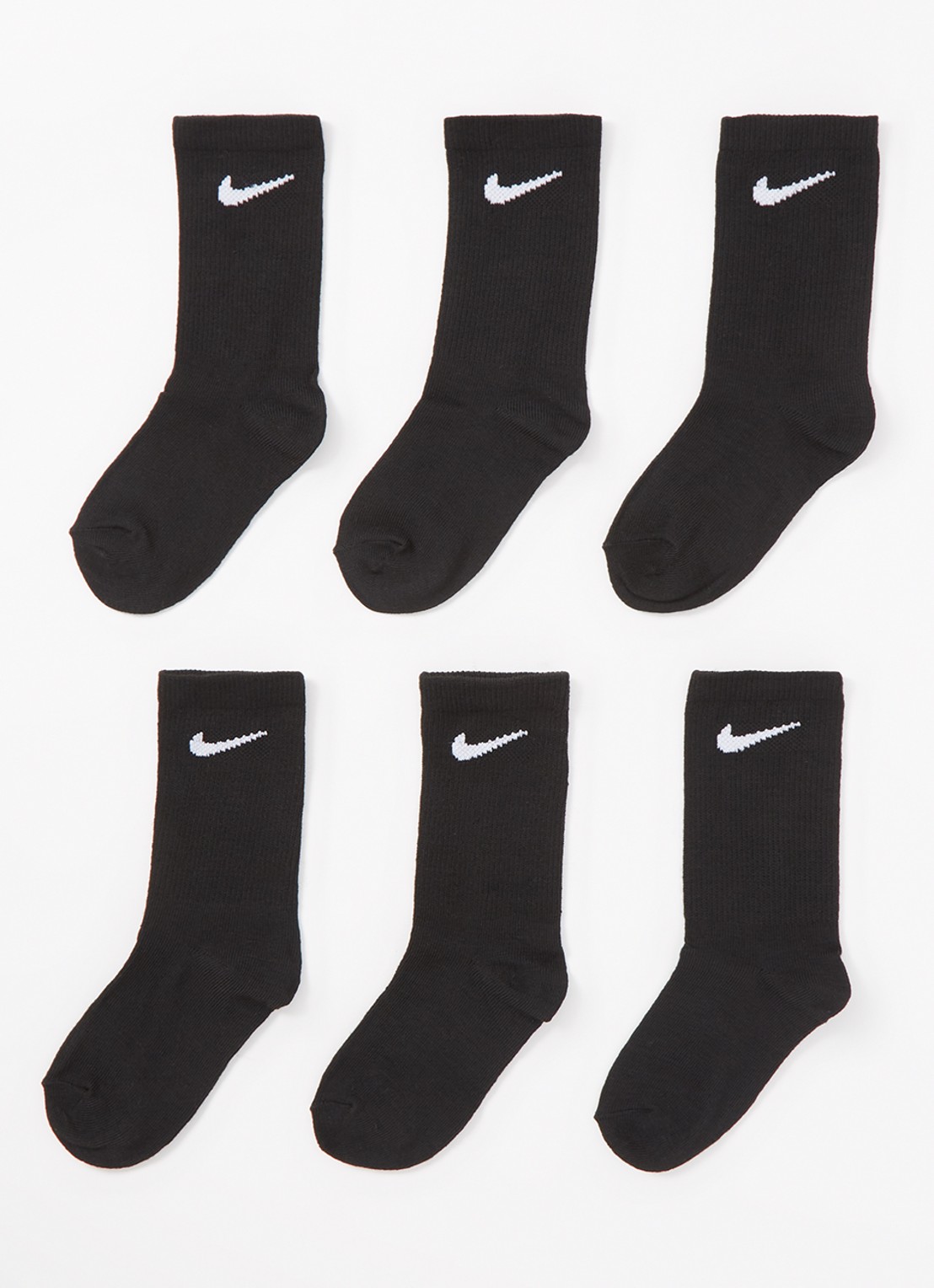Nike Sokken met logo in 6-pack - voorkant zwart