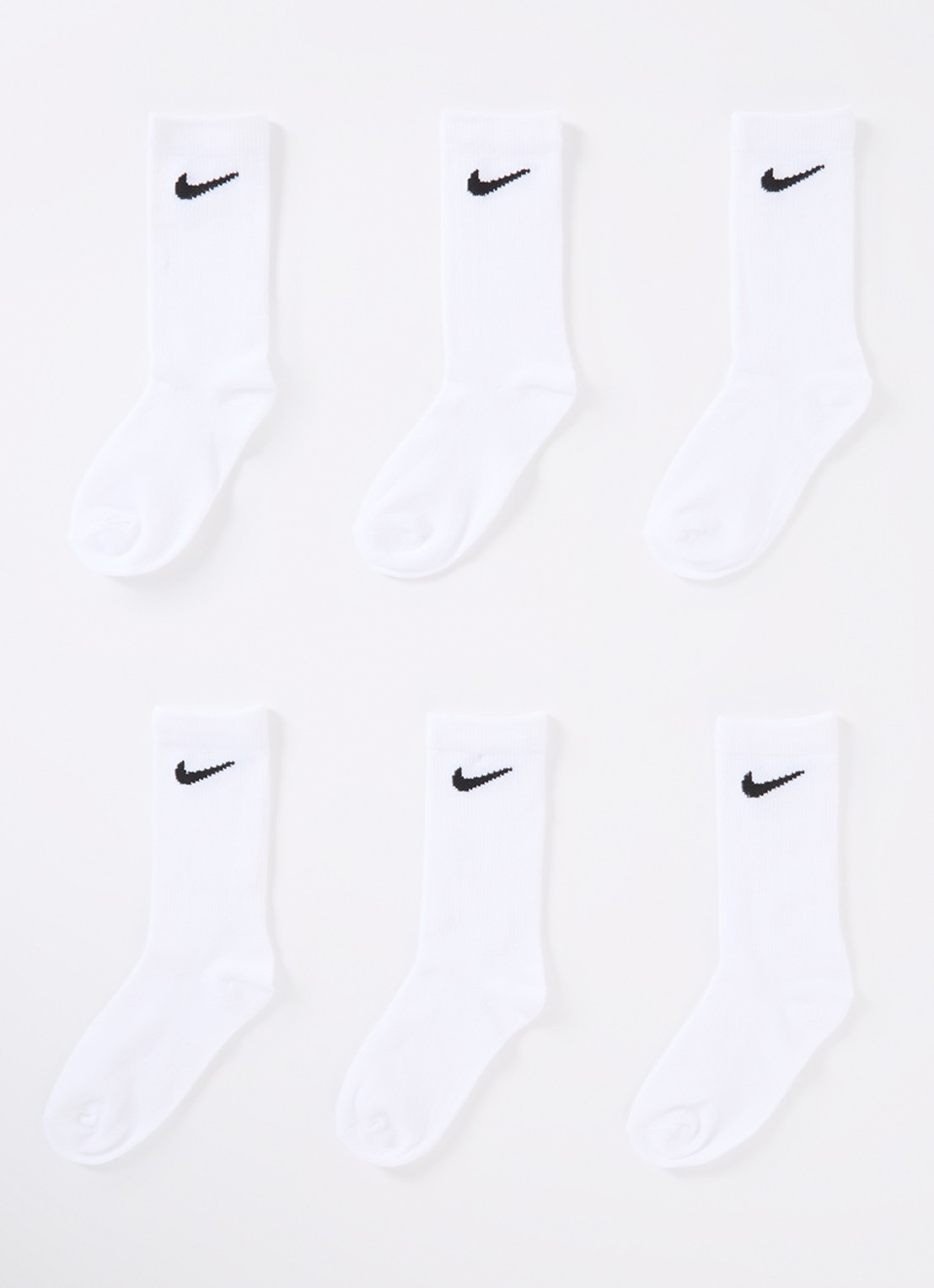 Nike Sokken met logo in 6-pack - voorkant wit