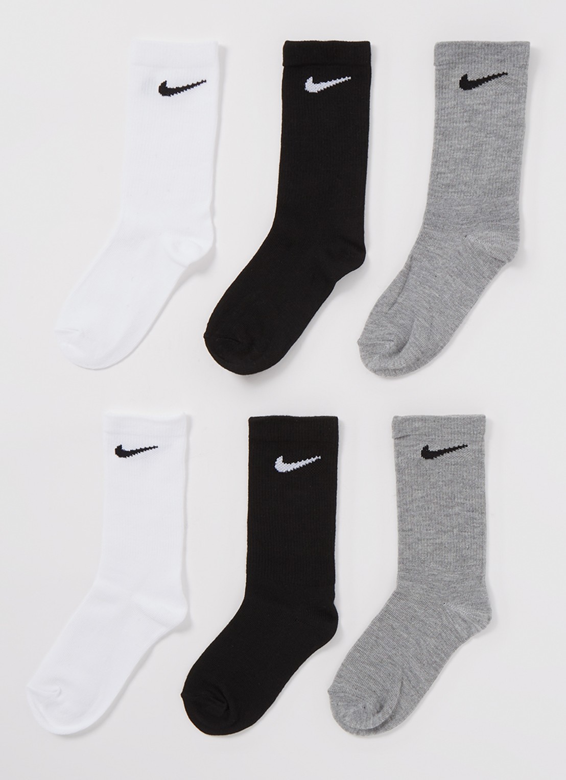 Nike Sokken met logo in 6-pack - voorkant grijs