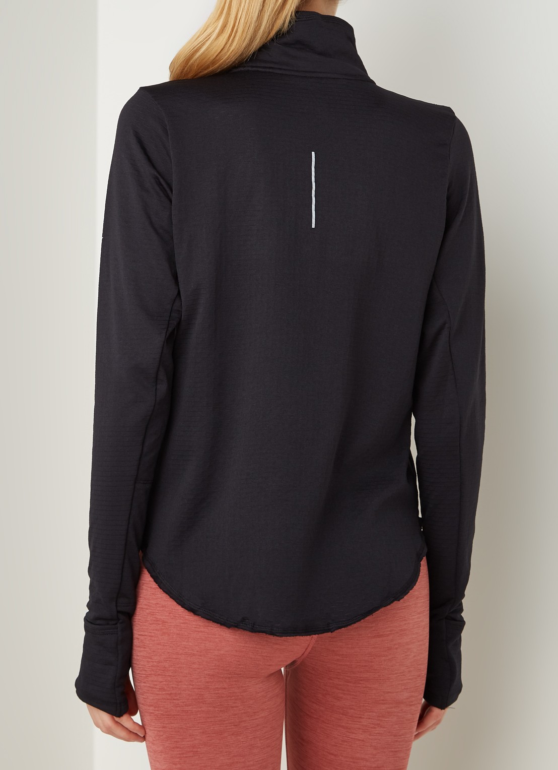 Nike Sphere hardloop longsleeve met halve rits - achterkant zwart