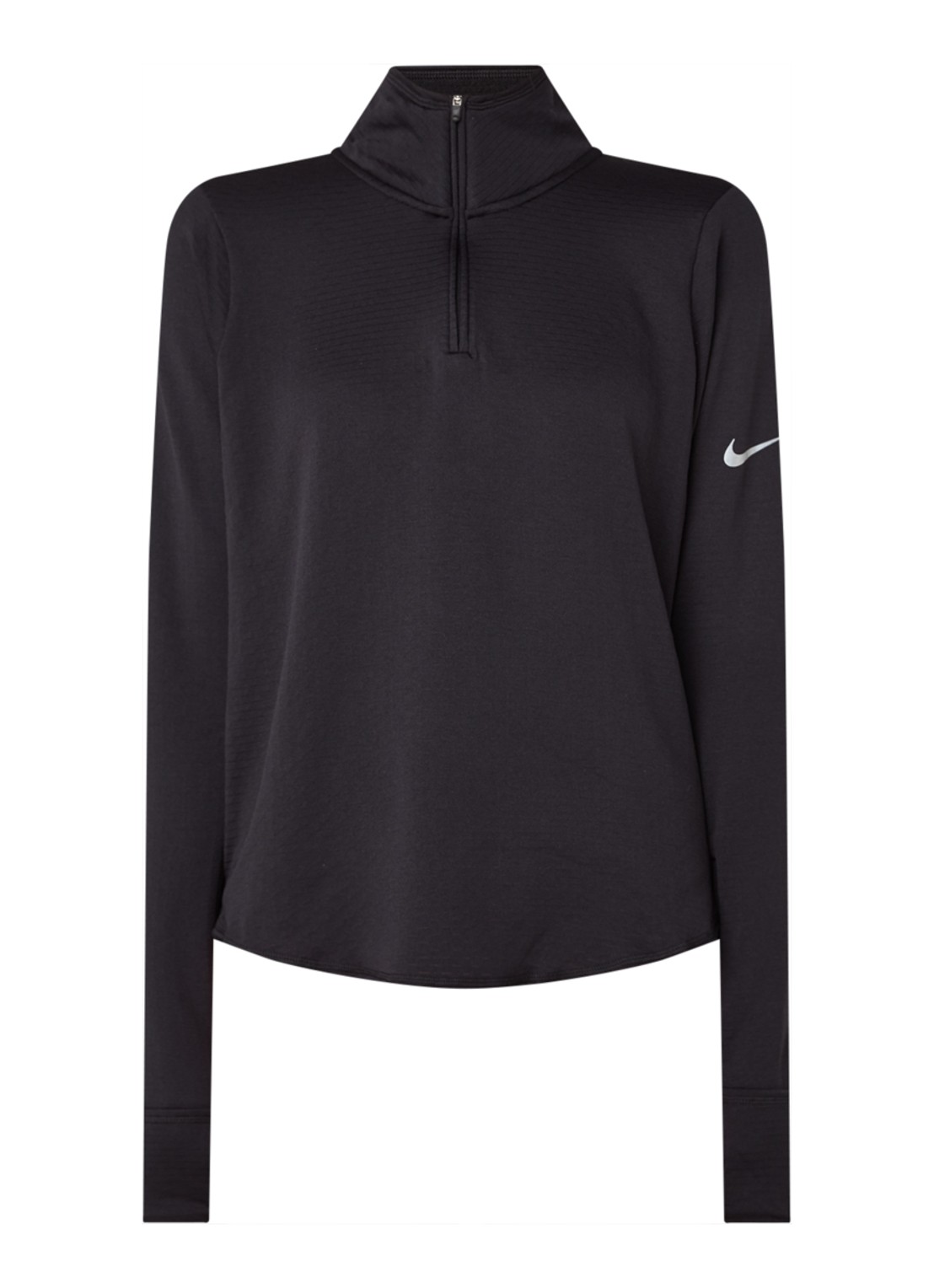 Nike Sphere hardloop longsleeve met halve rits - voorkant 3 zwart