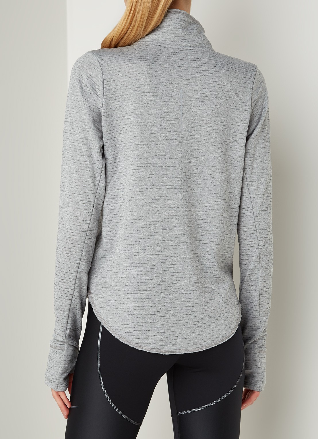 Nike Sphere hardloop longsleeve met halve rits - achterkant grijs