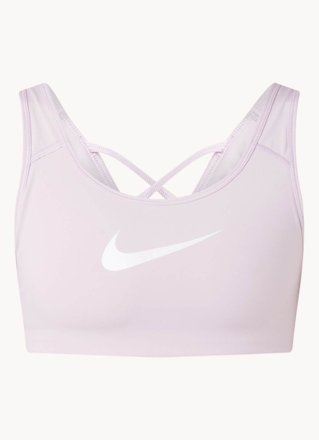 Nike Sport bh met medium support en logoprint - voorkant lichtpaars