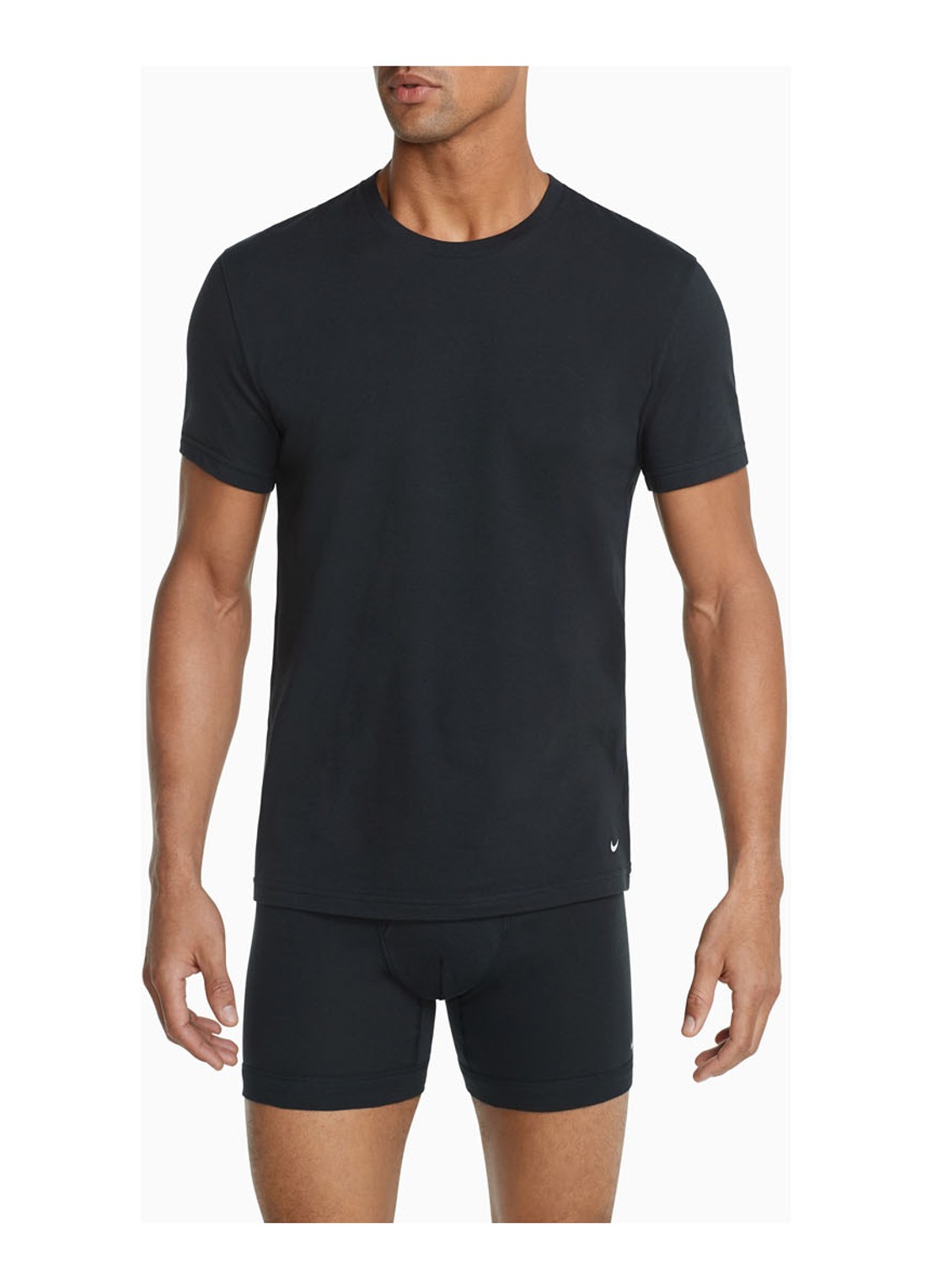 Nike T-shirt van katoenblend in 2-pack - voorkant 2 zwart