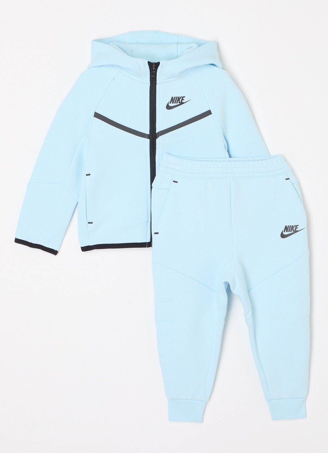 Nike Tech Fleece trainingspak met logo 2-delig - voorkant grijs