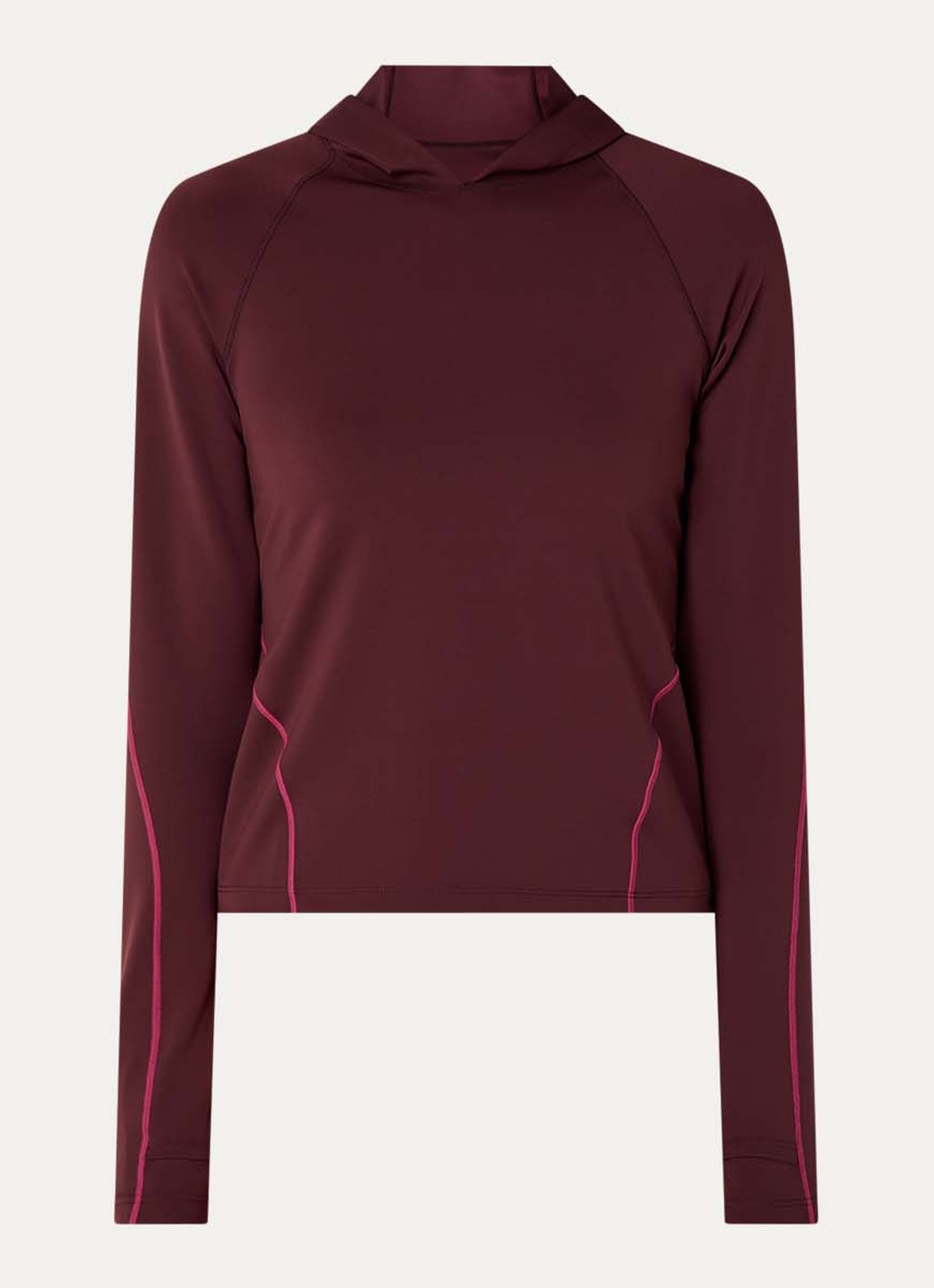 Nike Universa trainings longsleeve met capuchon - voorkant 2 bordeauxrood