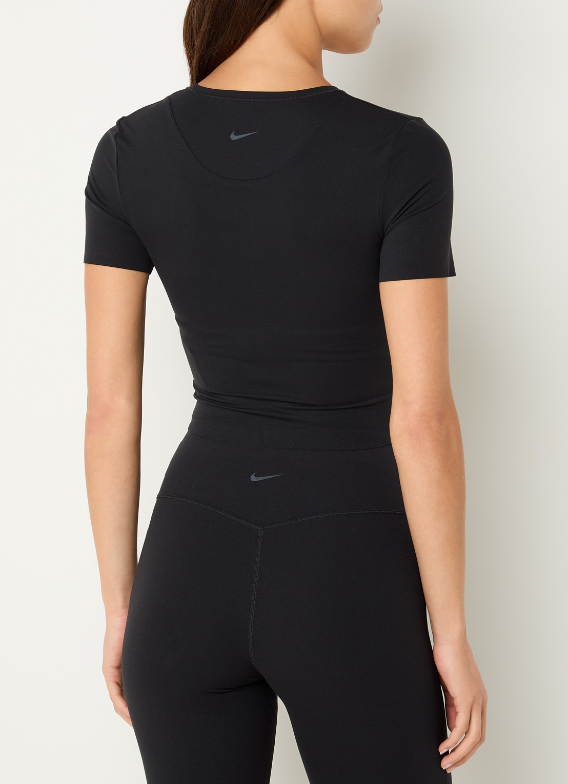 Nike Zenvy cropped trainings T-shirt met Dri-FIT - achterkant 4 zwart