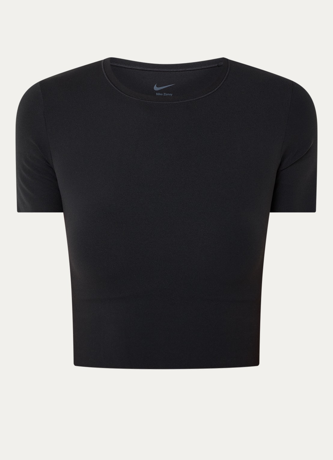 Nike Zenvy cropped trainings T-shirt met Dri-FIT - voorkant 2 zwart