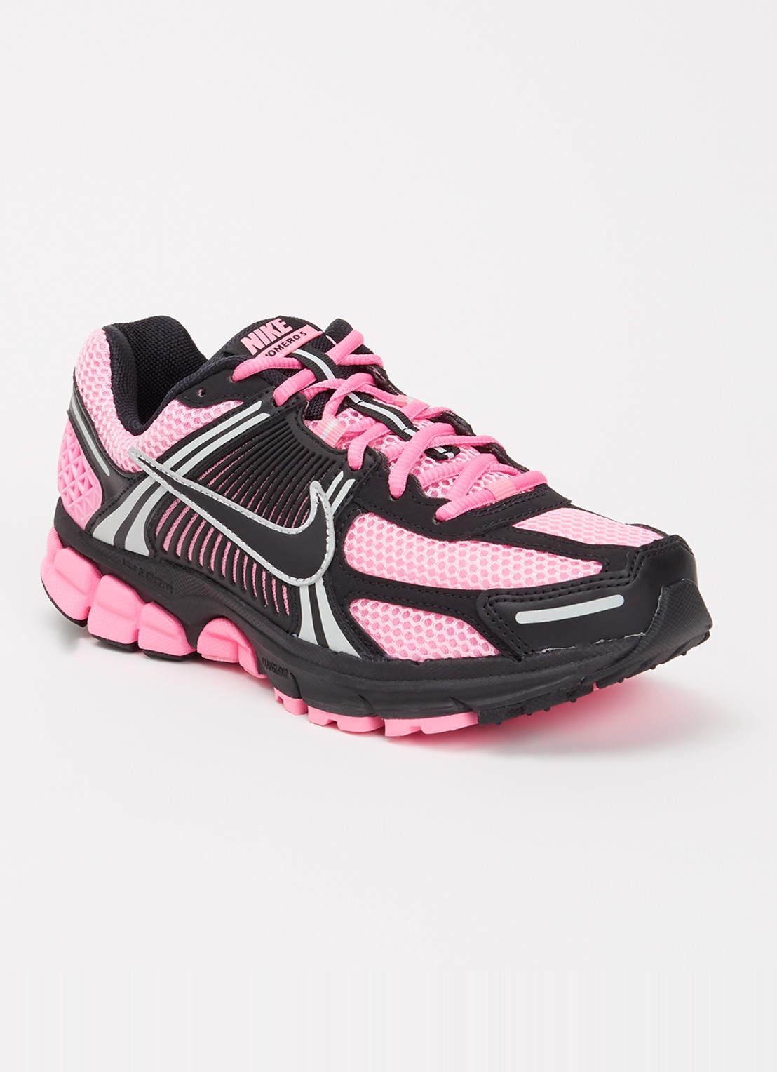 Nike Zoom Vomero 5 sneaker van mesh met logo - voorkant 2 roze