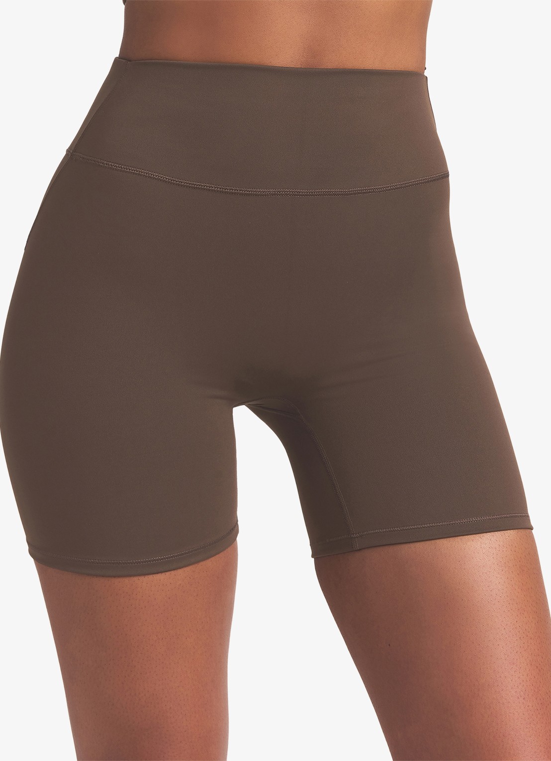 NikeSKIMS Matte high waist skinny fit korte trainingslegging - detail 4 lichtbruin