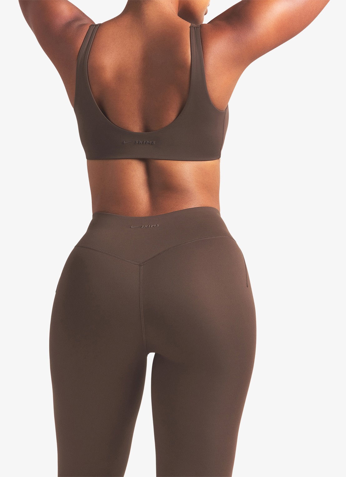 NikeSKIMS Matte high waist skinny fit trainingslegging - detail 4 lichtbruin