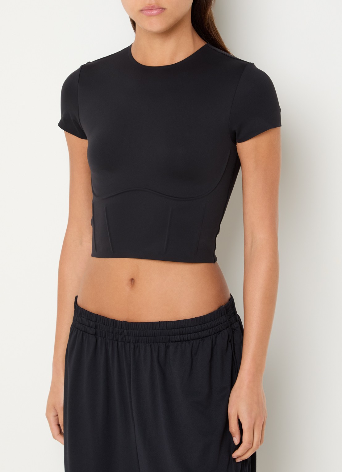 NikeSKIMS Matte trainings crop top met stretch - detail 4 zwart