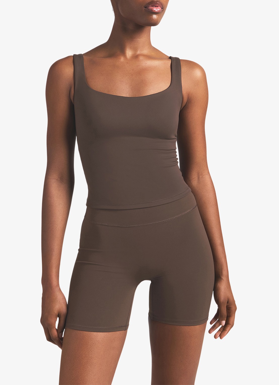 NikeSKIMS Matte trainings crop top met stretch - detail 5 lichtbruin