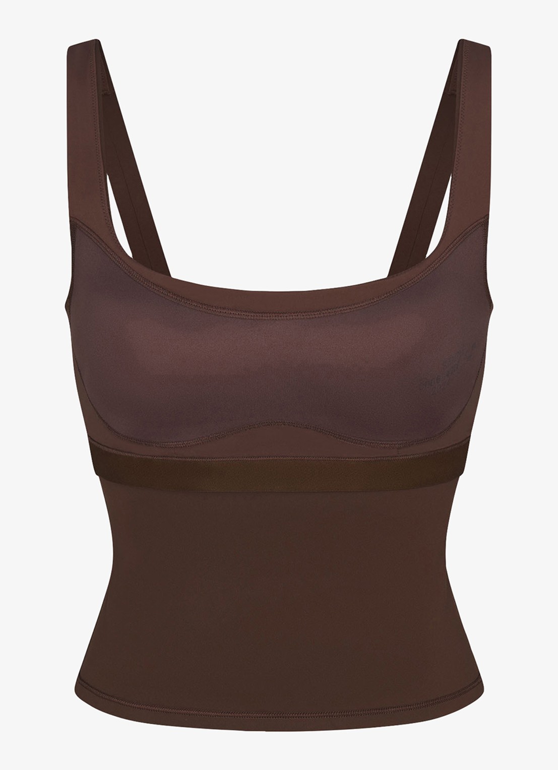 NikeSKIMS Matte trainings crop top met stretch - voorkant 2 lichtbruin