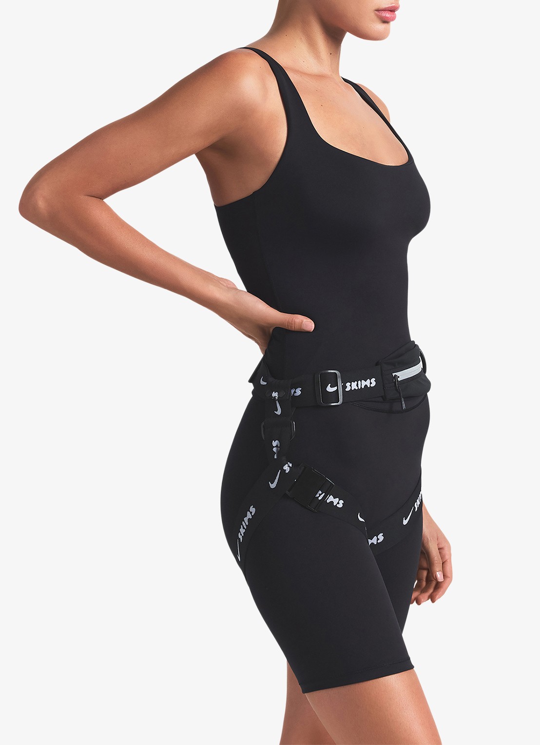 NikeSKIMS Matte trainings crop top met stretch - detail 5 zwart