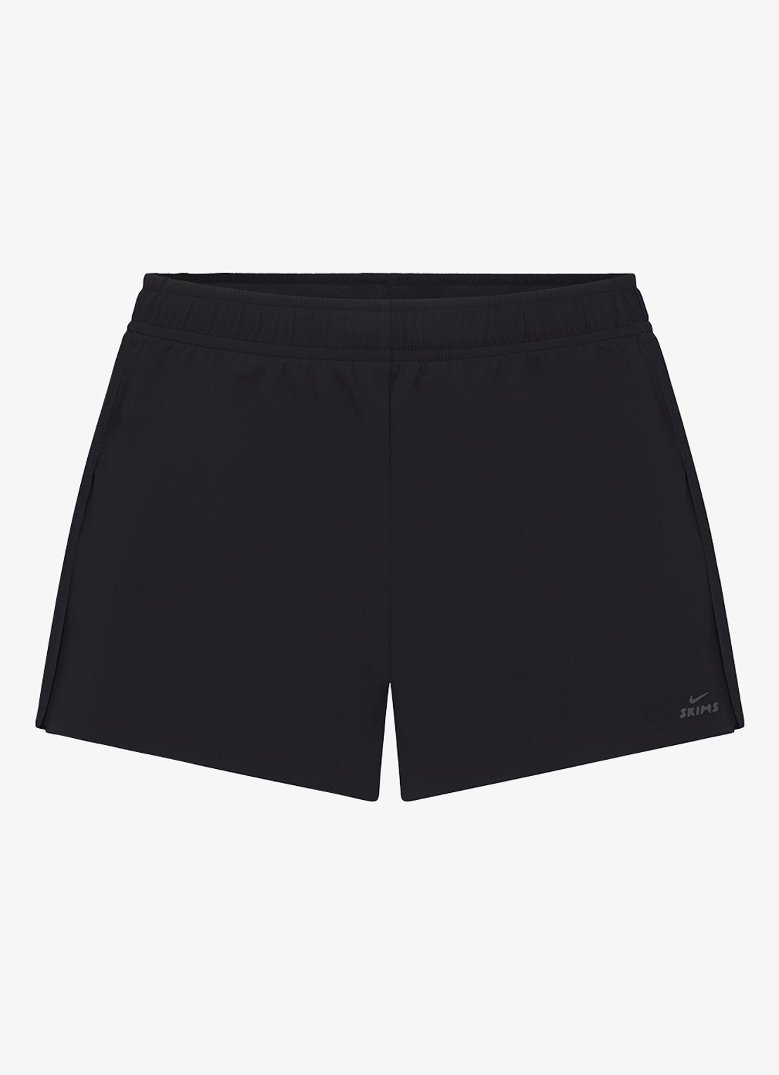 NikeSKIMS Mid waist straight fit korte broek met logo - voorkant 3 zwart