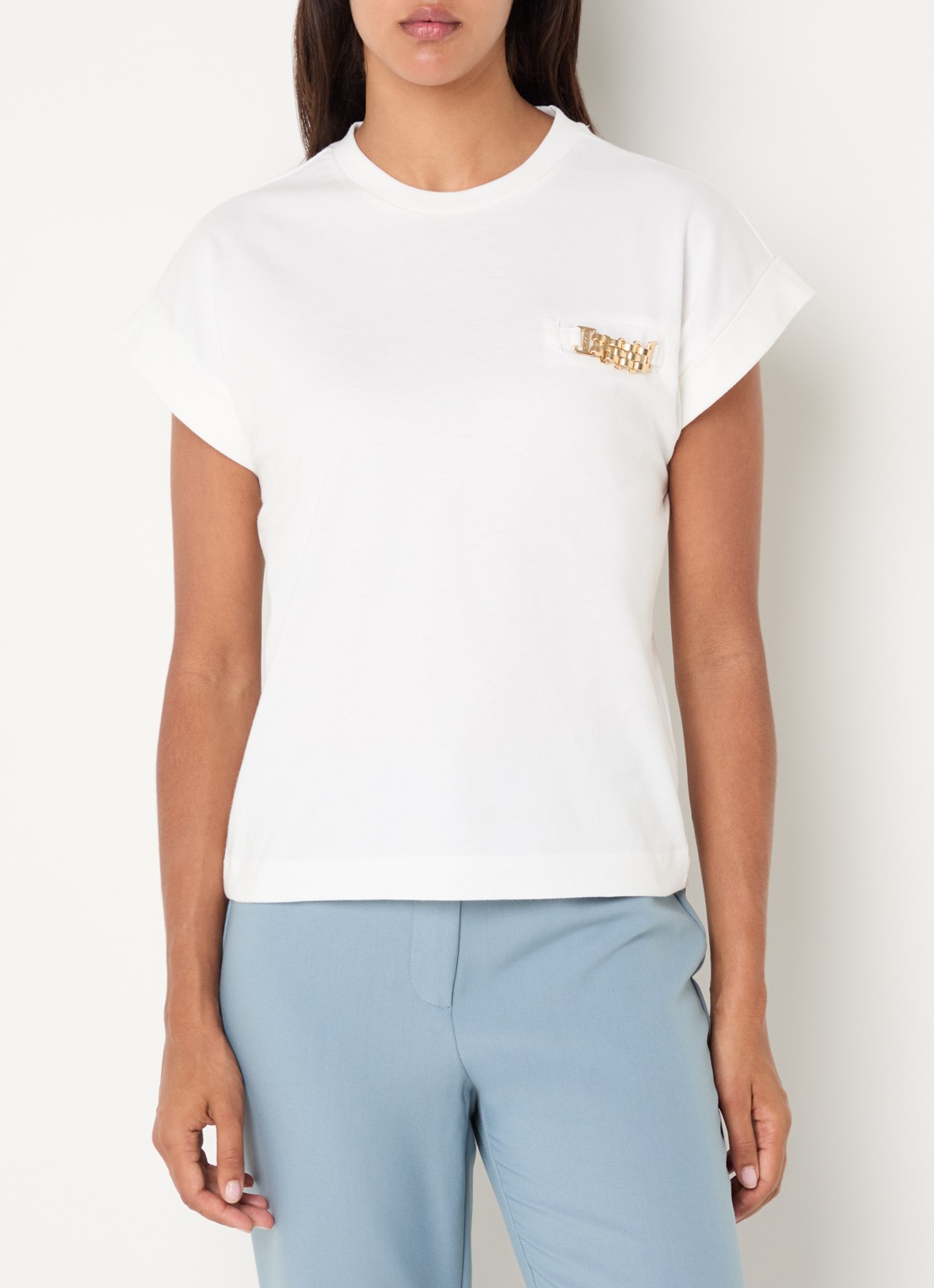 NIKKIE Aleena T-shirt met ronde hals - detail 2 wit