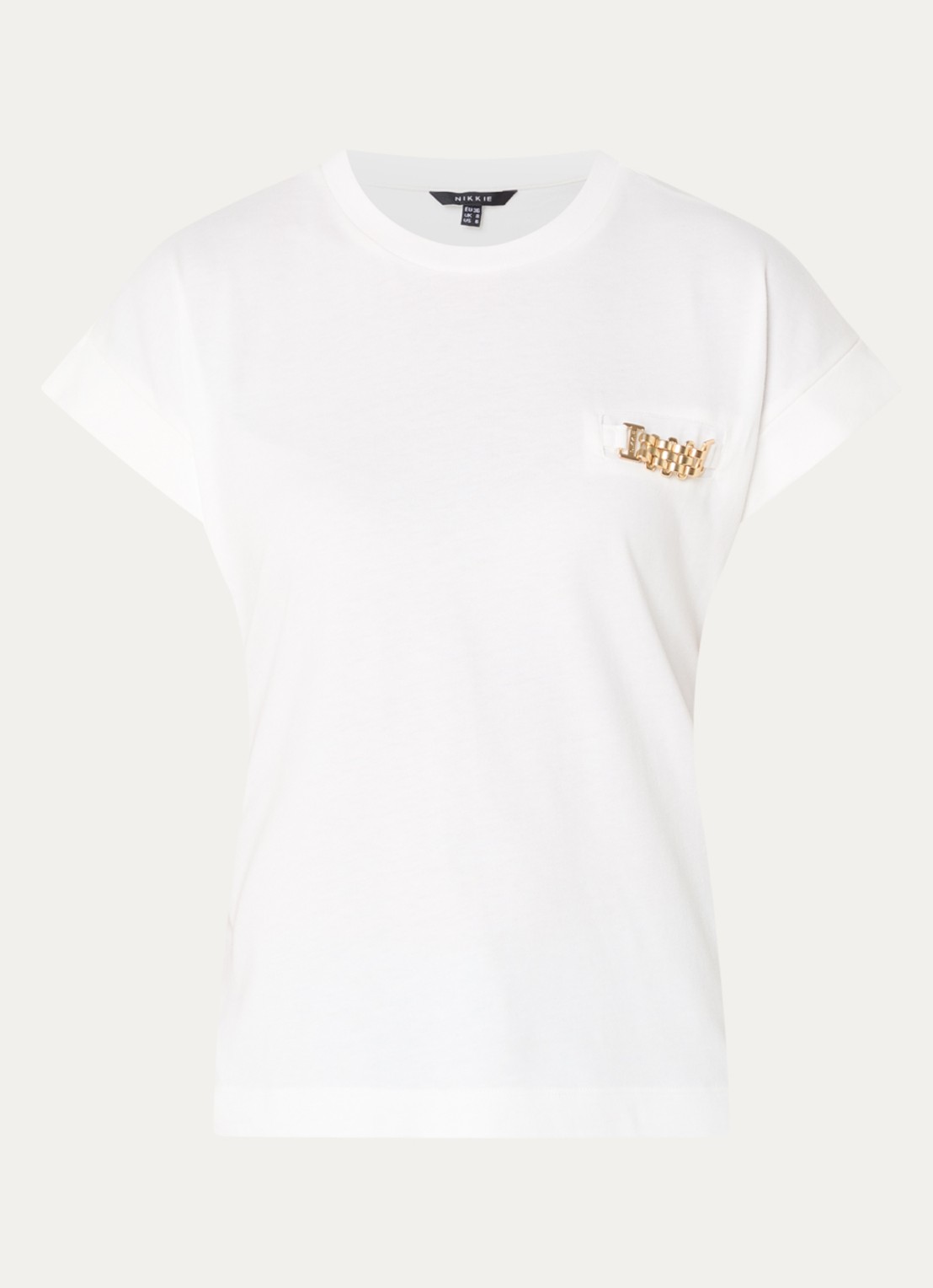 NIKKIE Aleena T-shirt met ronde hals - voorkant 3 wit