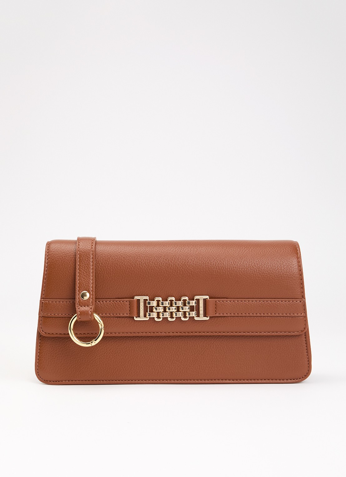 NIKKIE Alinda Chunky schoudertas met afneembare schouderriem - voorkant cognac