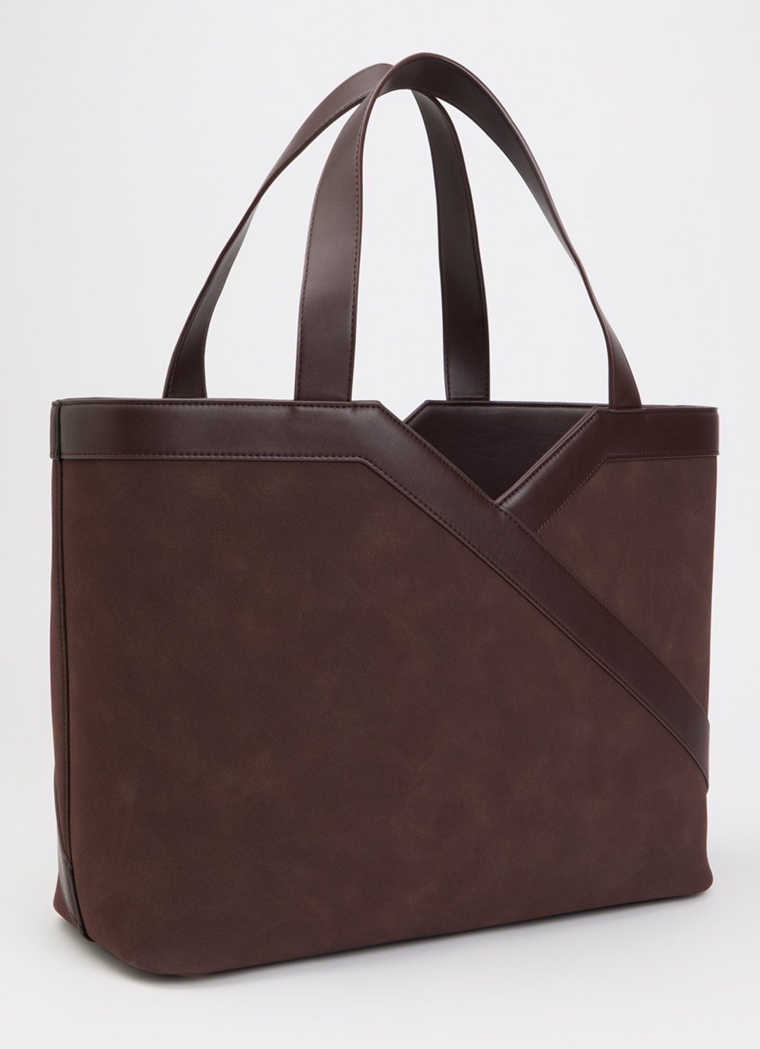 NIKKIE Alvin shopper met logo - achterkant 4 chocoladebruin
