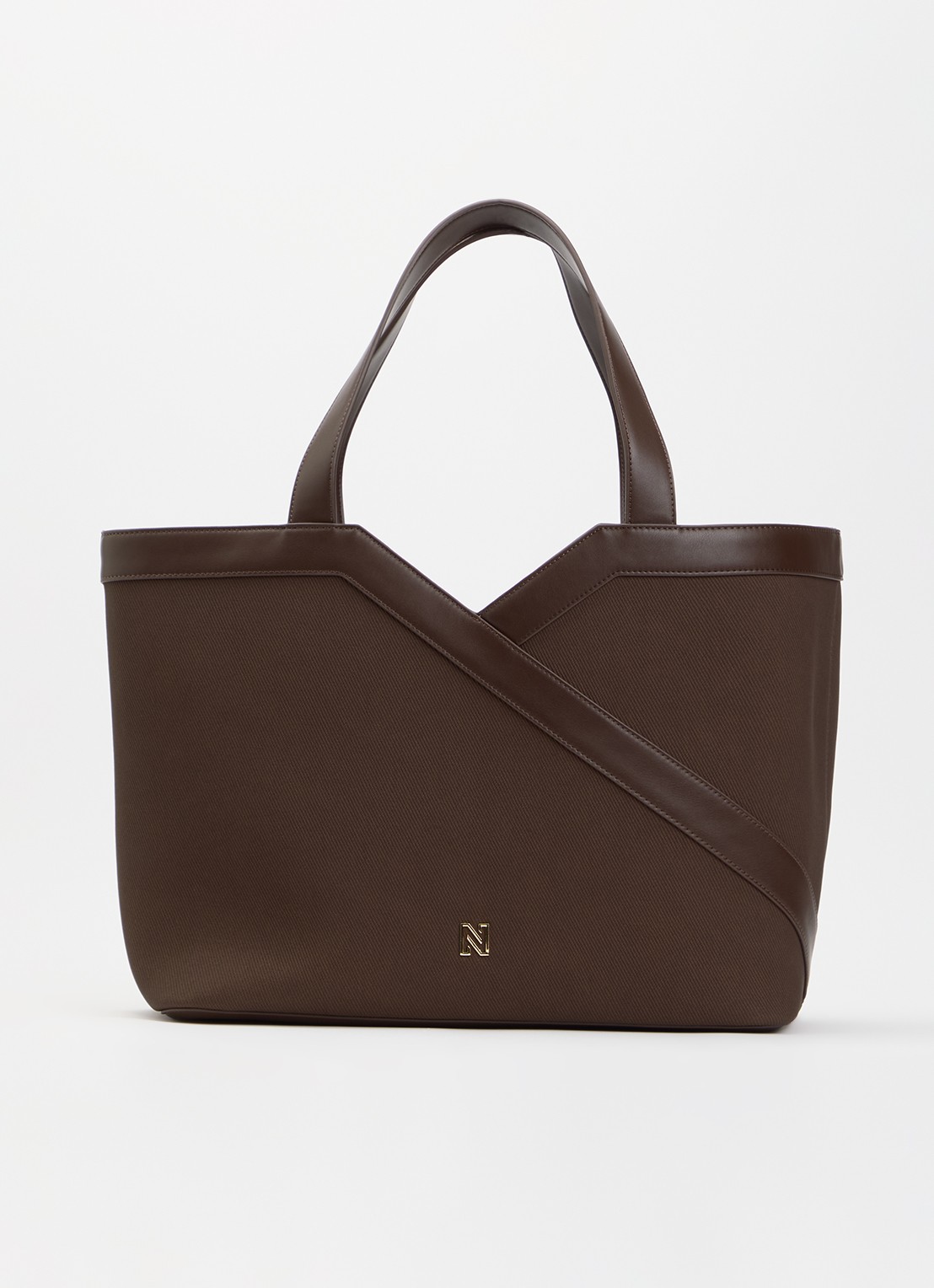 NIKKIE Alvino shopper met logo - voorkant 5 bruin