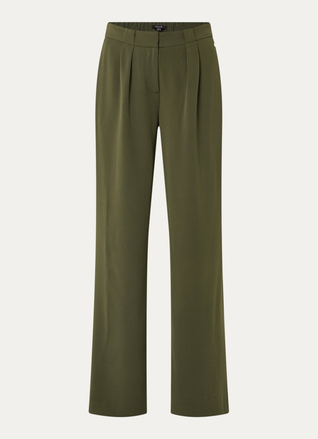 NIKKIE Amine high waist loose fit pantalon met steekzakken - voorkant 2 groen