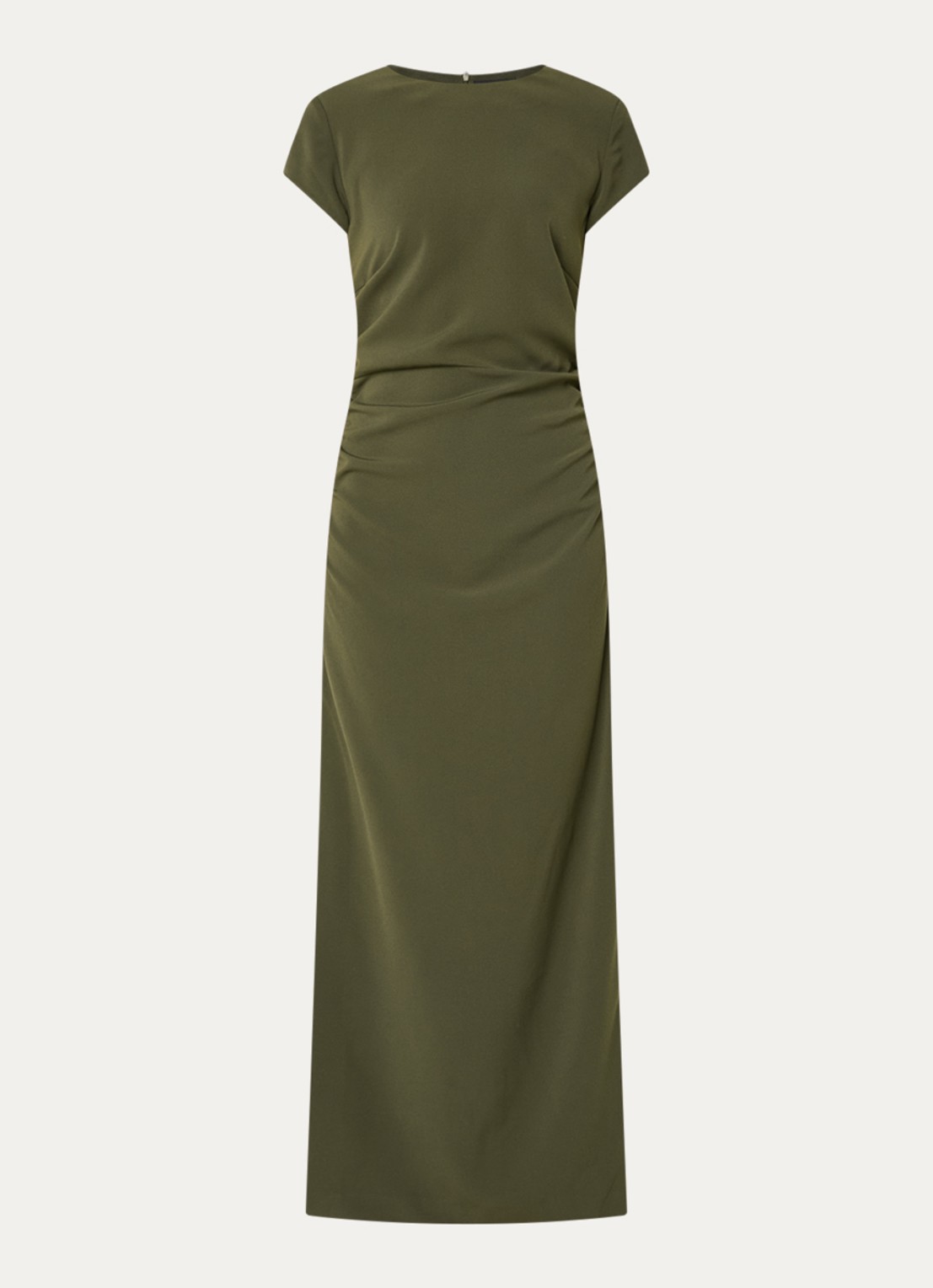 NIKKIE Amine midi jurk met split - voorkant 2 groen