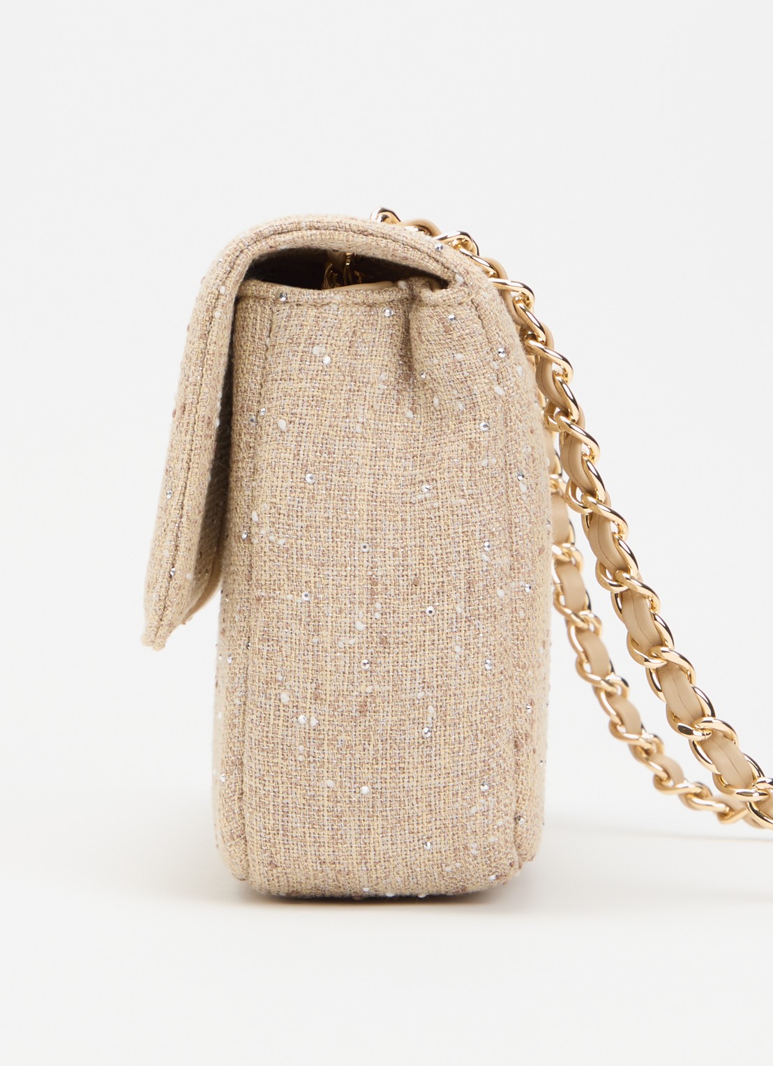 NIKKIE Ann Shiny crossbodytas met strass - detail 3 beige
