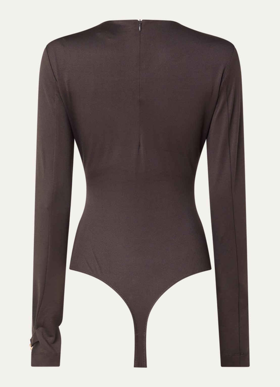 NIKKIE Annabel body met ronde hals - achterkant 3 donkerbruin
