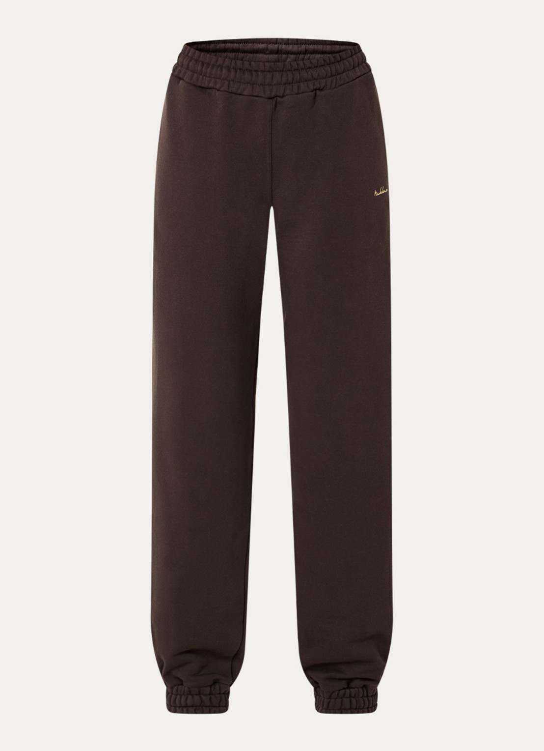 NIKKIE Avaleigh loose fit tappered fit joggingbroek met logo - voorkant donkerbruin