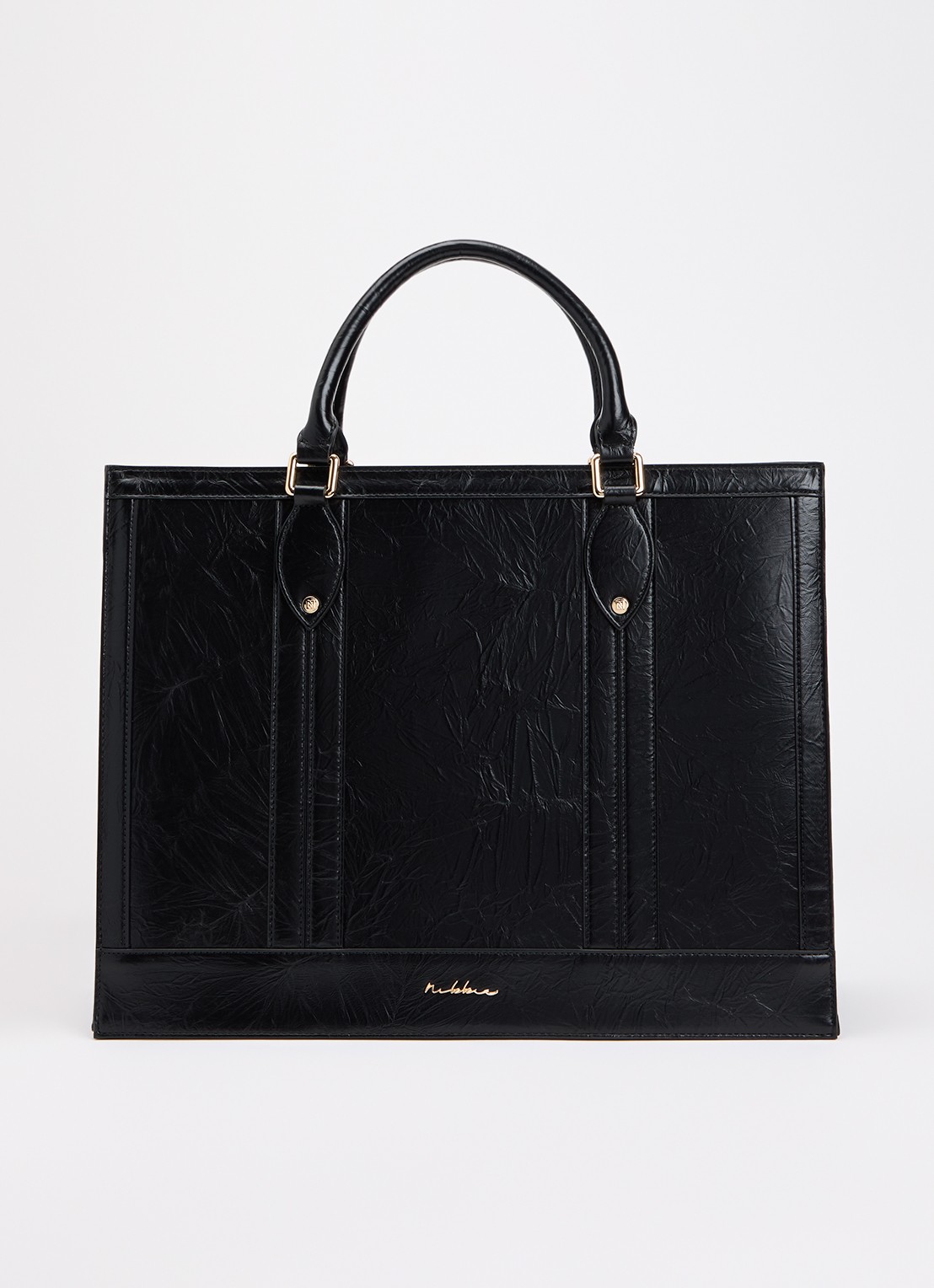 NIKKIE Berkely shopper met logo - voorkant 5 zwart