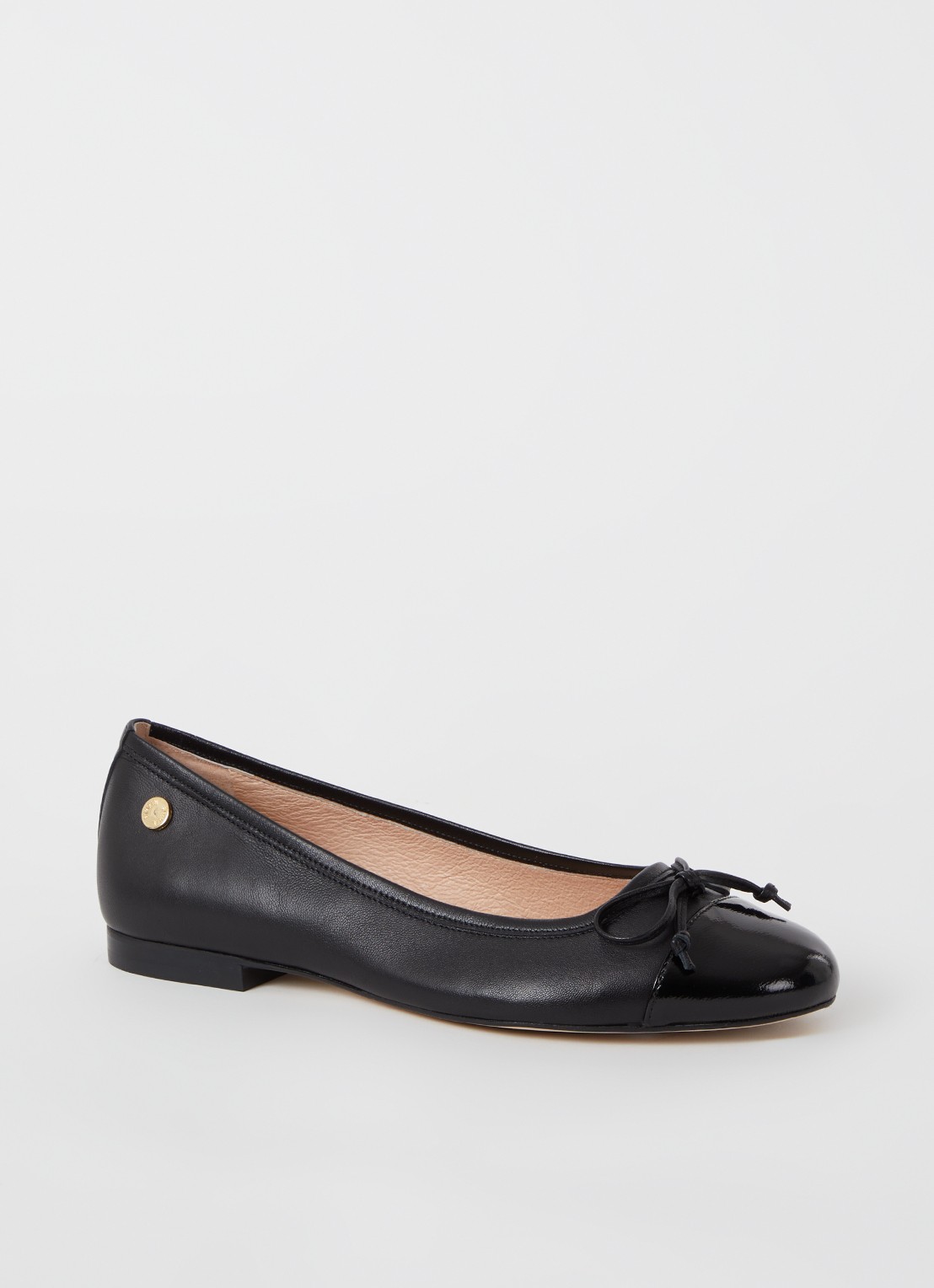 NIKKIE Dani ballerina van leer - voorkant 4 zwart