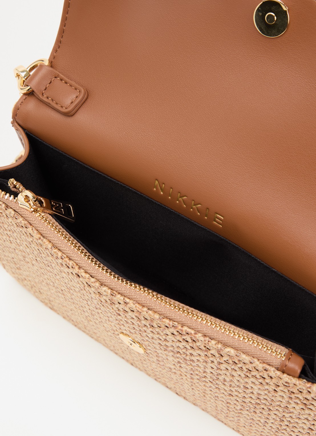 NIKKIE Daxing crossbodytas met logo - detail 3 naturel