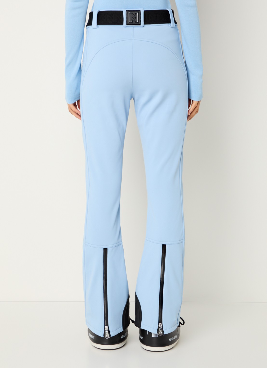 NIKKIE Grace high waist flared fit skibroek met ceintuur - achterkant 3 blauw