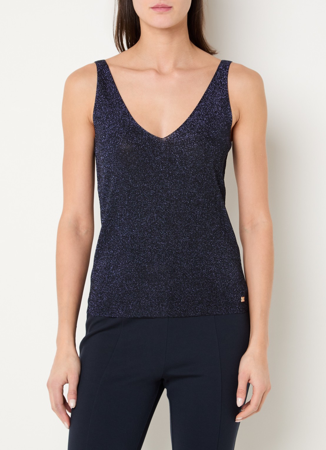 NIKKIE Indio top met strass - detail 2 donkerblauw