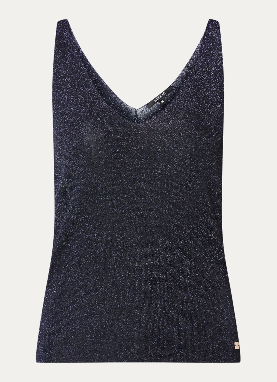 NIKKIE Indio top met strass - voorkant 3 donkerblauw