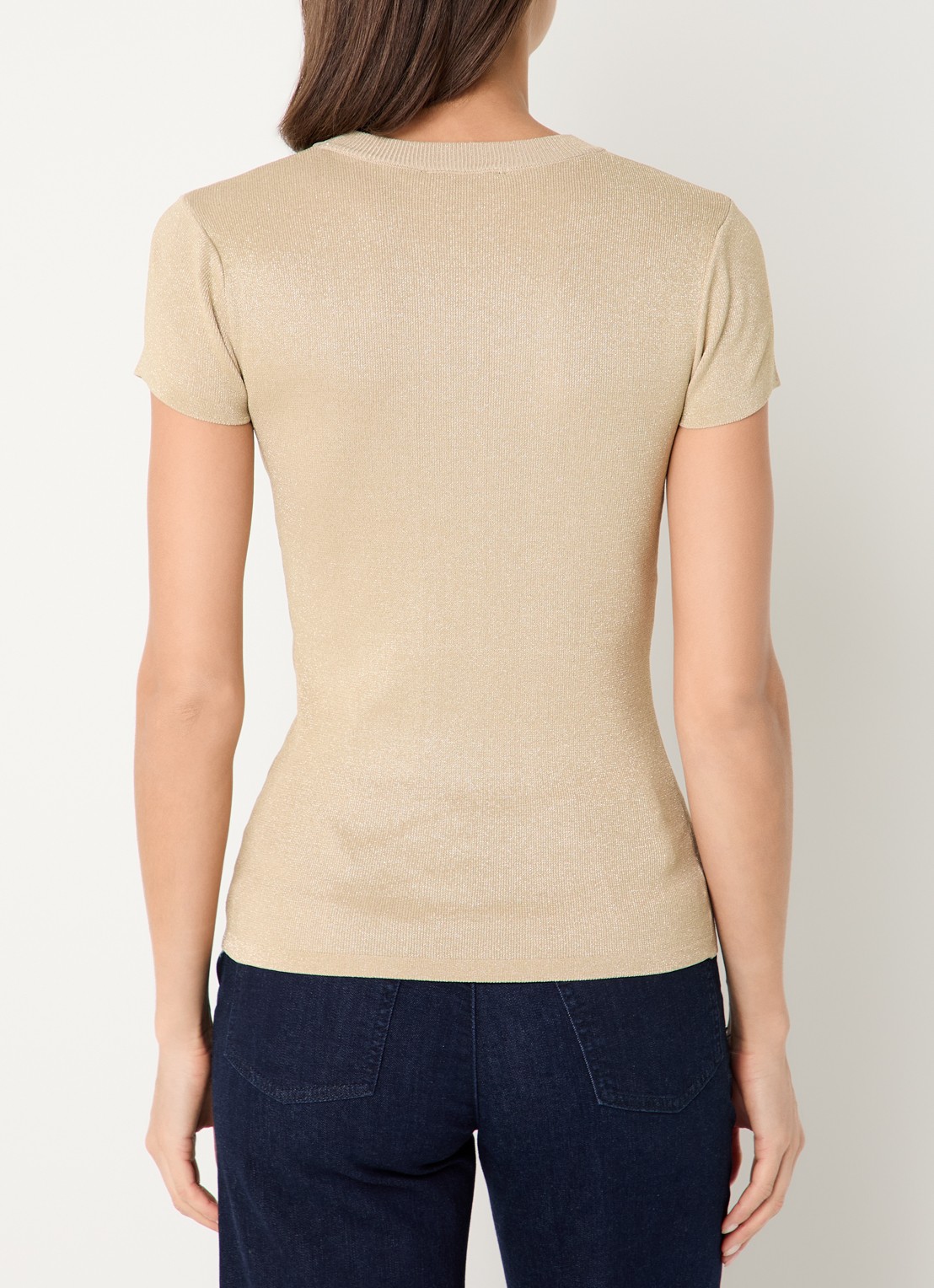 NIKKIE Jofli top met lurex en stretch - achterkant 3 goud
