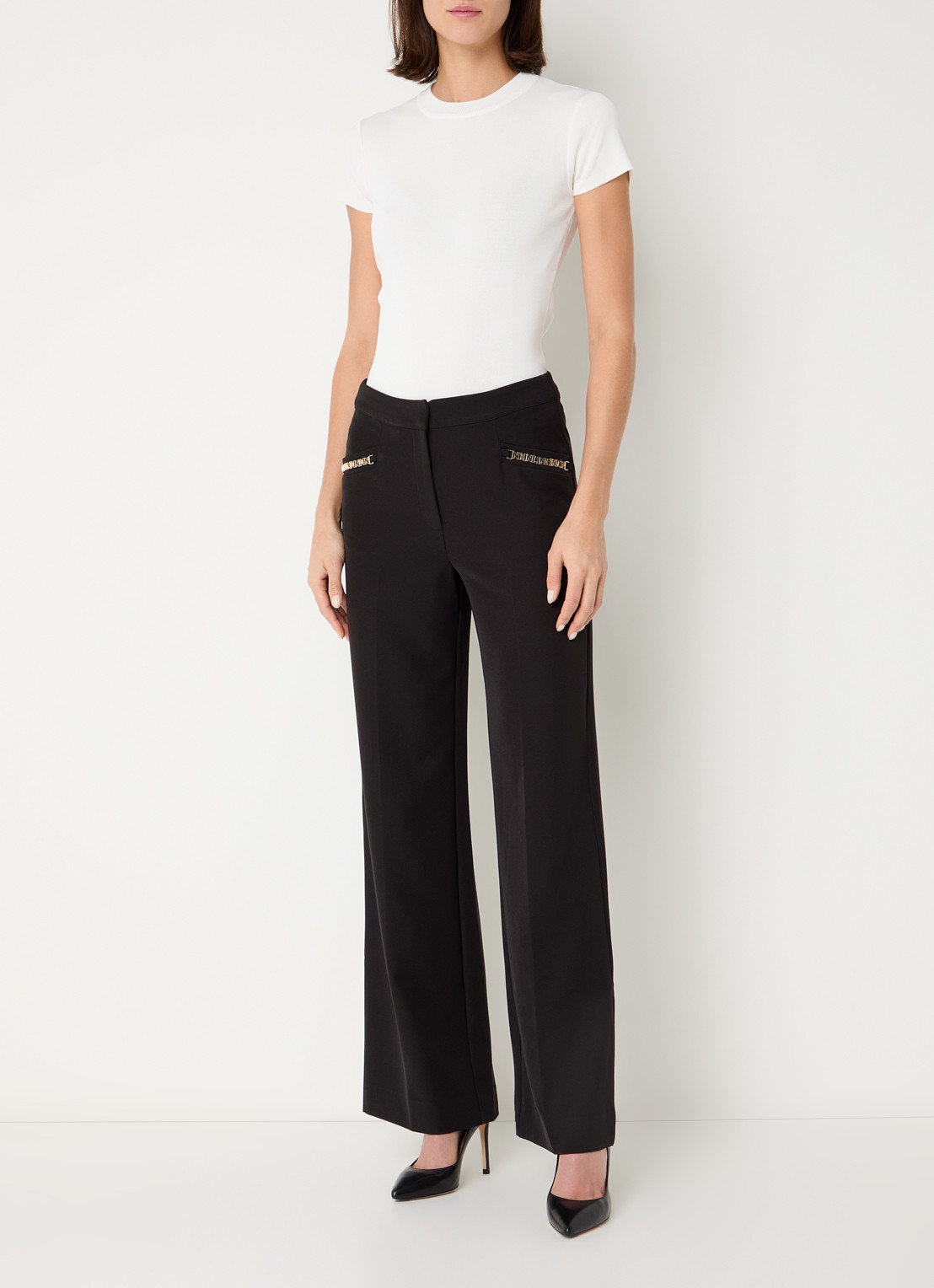 NIKKIE Jofli top met ribstructuur en stretch - voorkant 3 wit