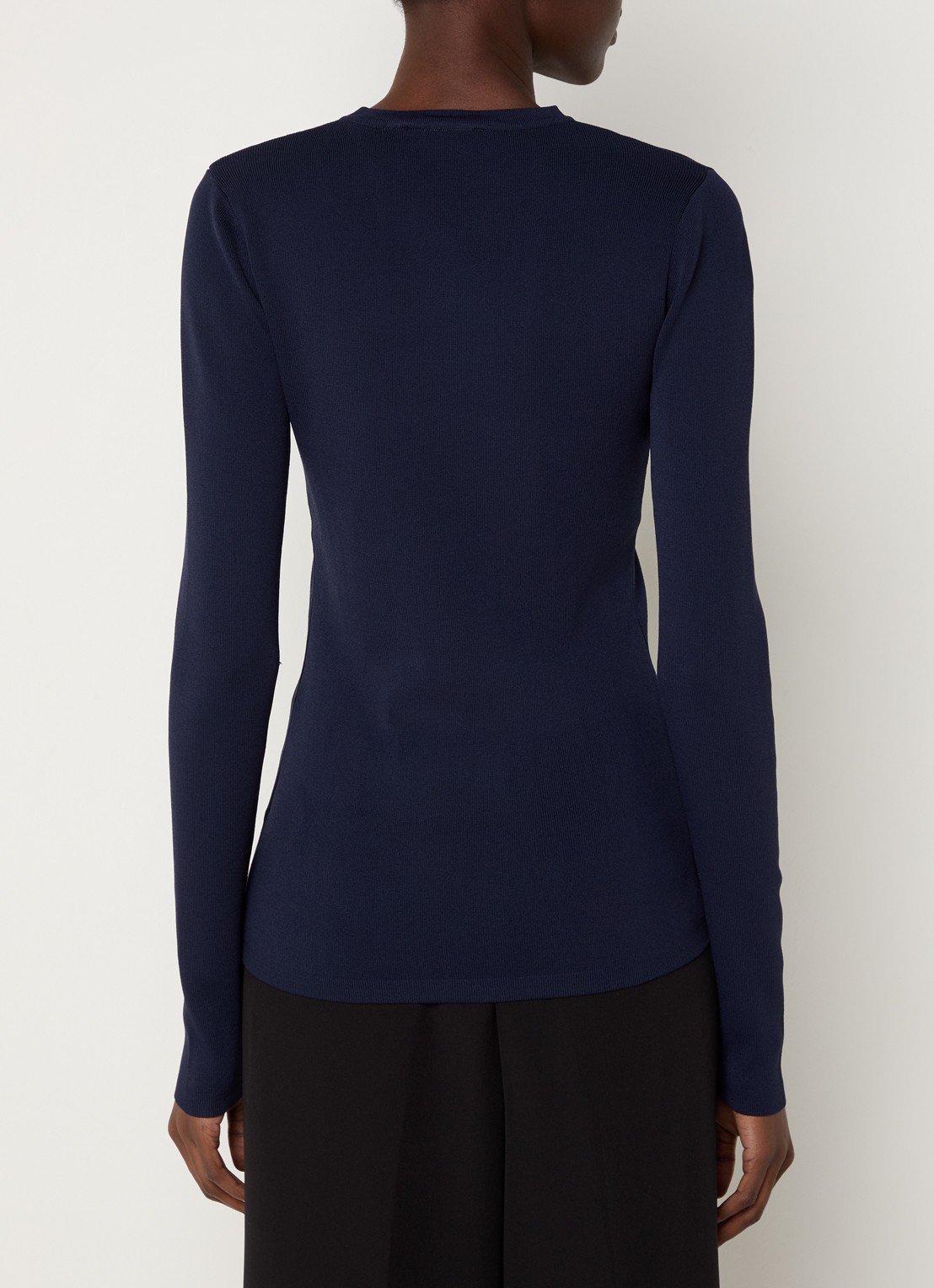 NIKKIE Jolie fijngebreide fitted top  - achterkant 4 donkerblauw