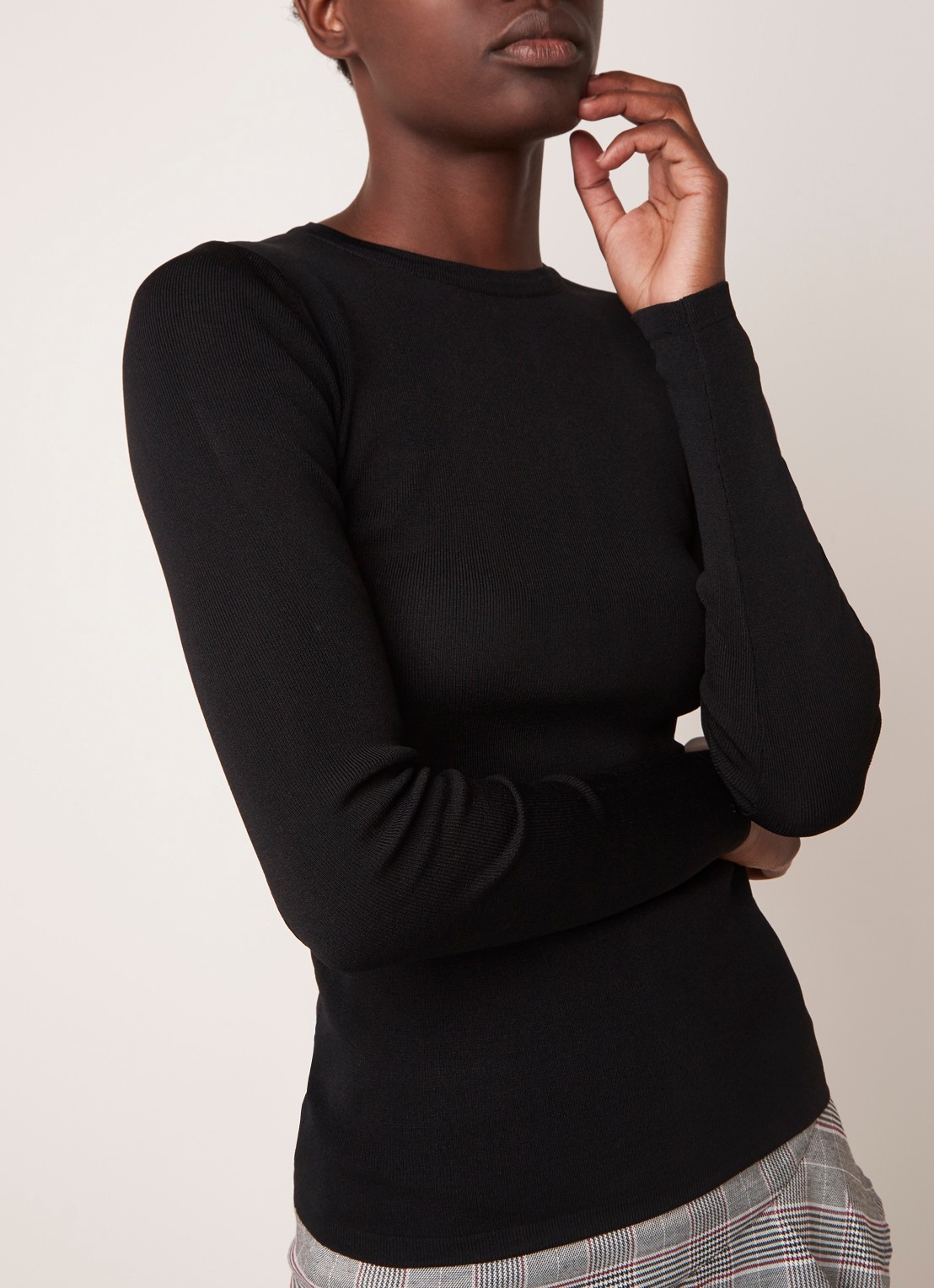 NIKKIE Jolie fijngebreide fitted top  - detail 2 zwart