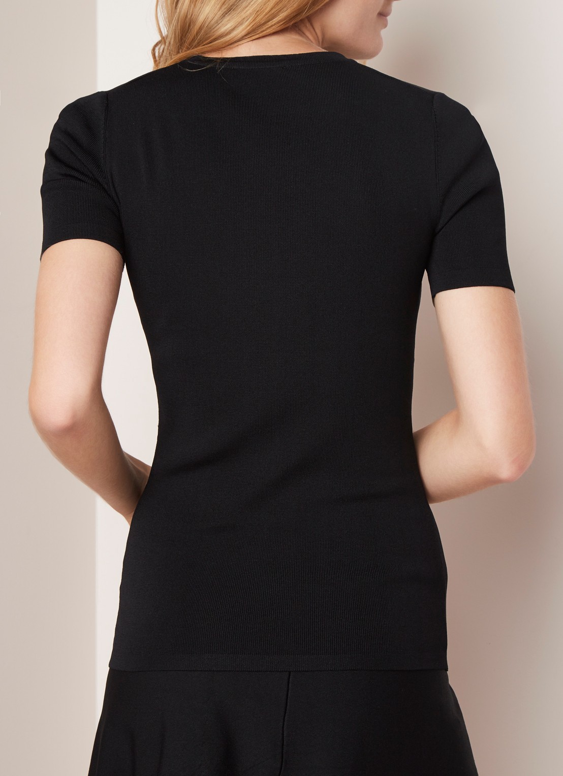 NIKKIE Jolie top van stretchjersey met korte mouw - achterkant 3 zwart