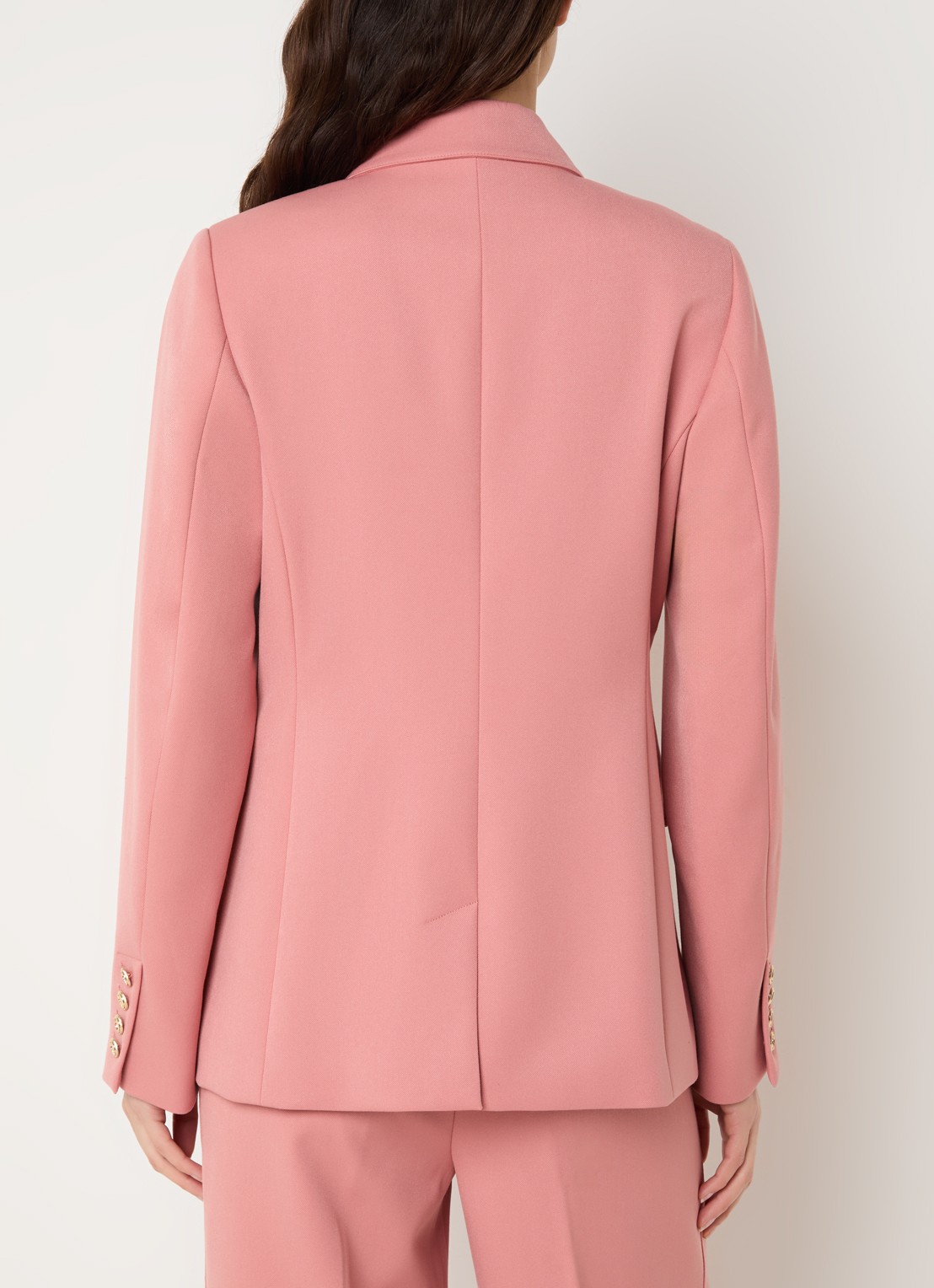 NIKKIE Oakland double-breasted blazer met schoudervulling en klepzakken - achterkant 4 abrikoos